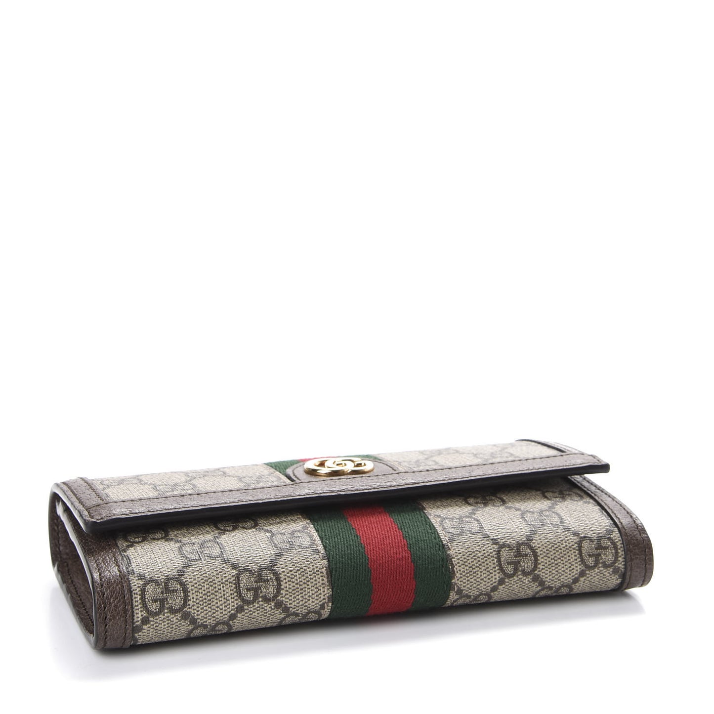 GG Supreme Monogram Web Ophidia Continental Wallet Brown