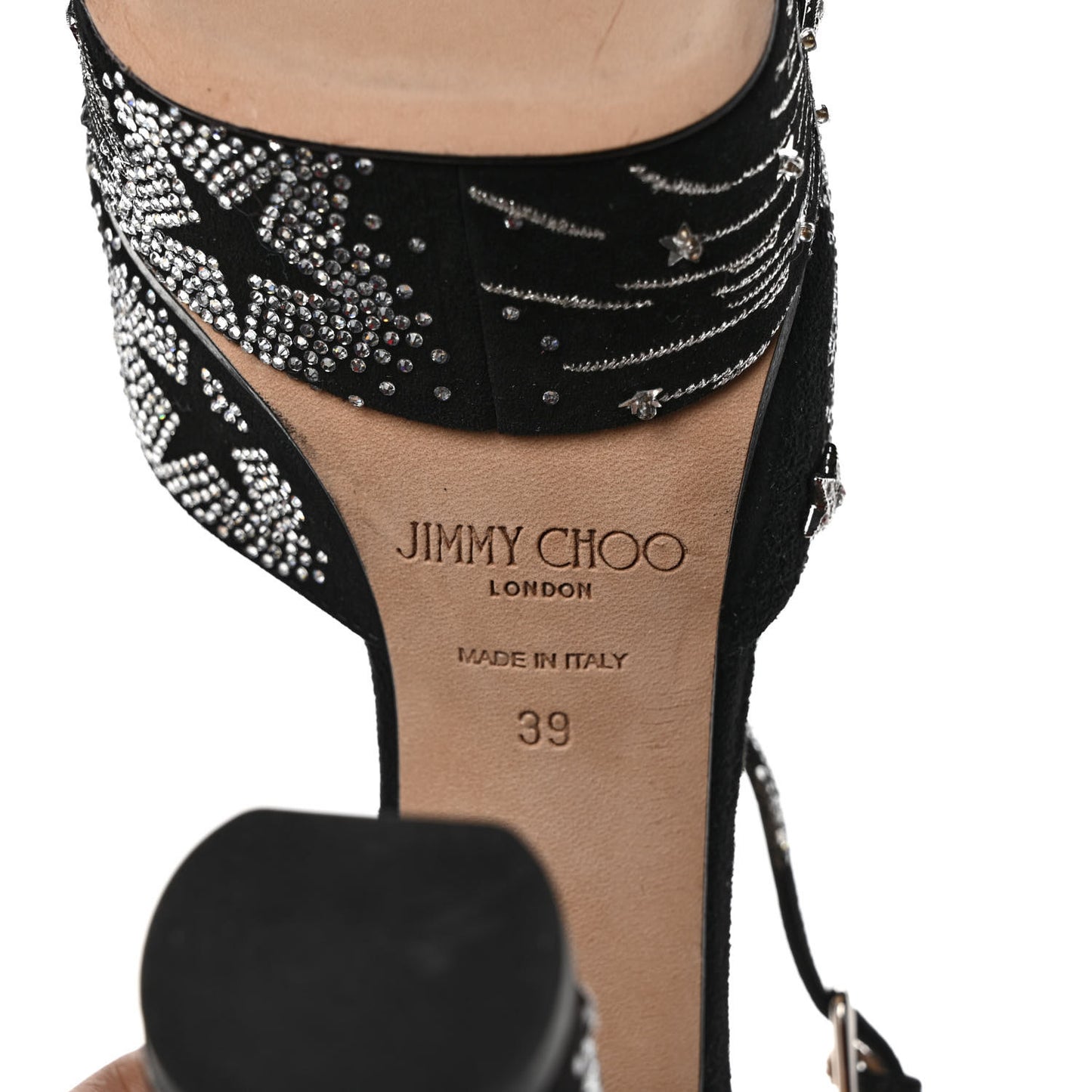 Suede Crystal Supernova Maple 125 Platform Pumps 39 Black