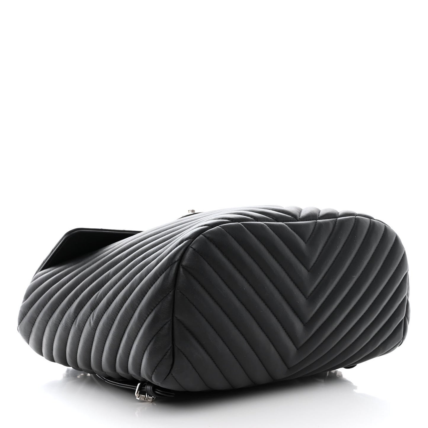 Calfskin Chevron Quilted Large Urban Spirit Backpack Black