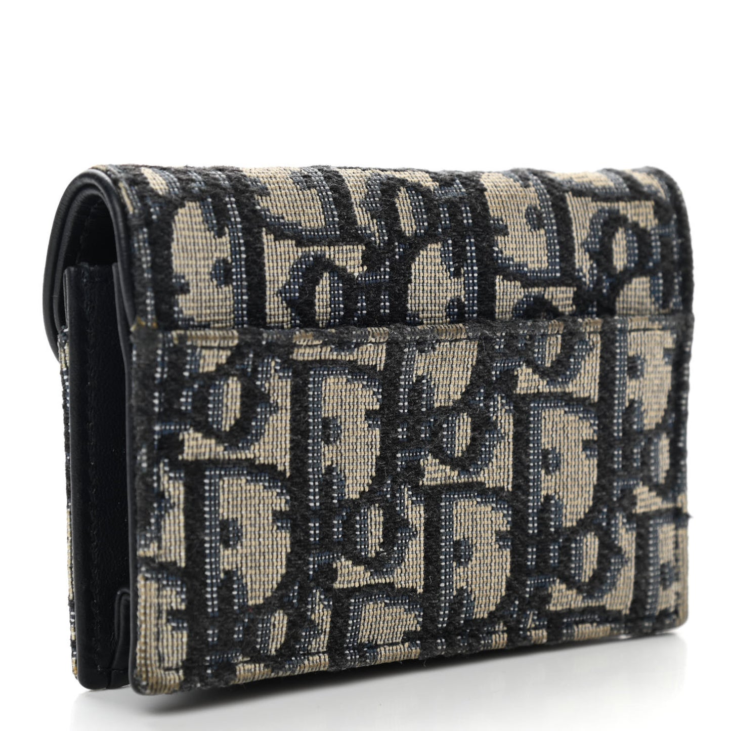 Oblique Saddle Card Holder Blue