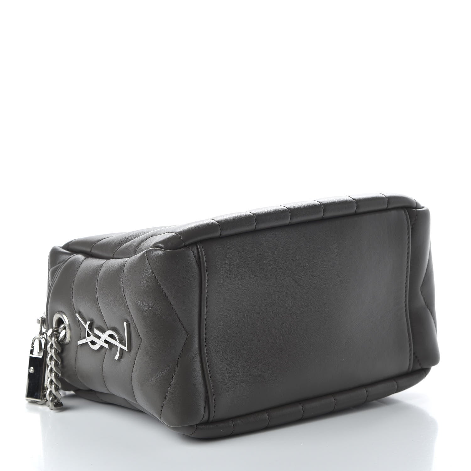 Saint Laurent Calfskin Y Quilted Monogram Small Loulou Bowling Bag Earth 4 of 9