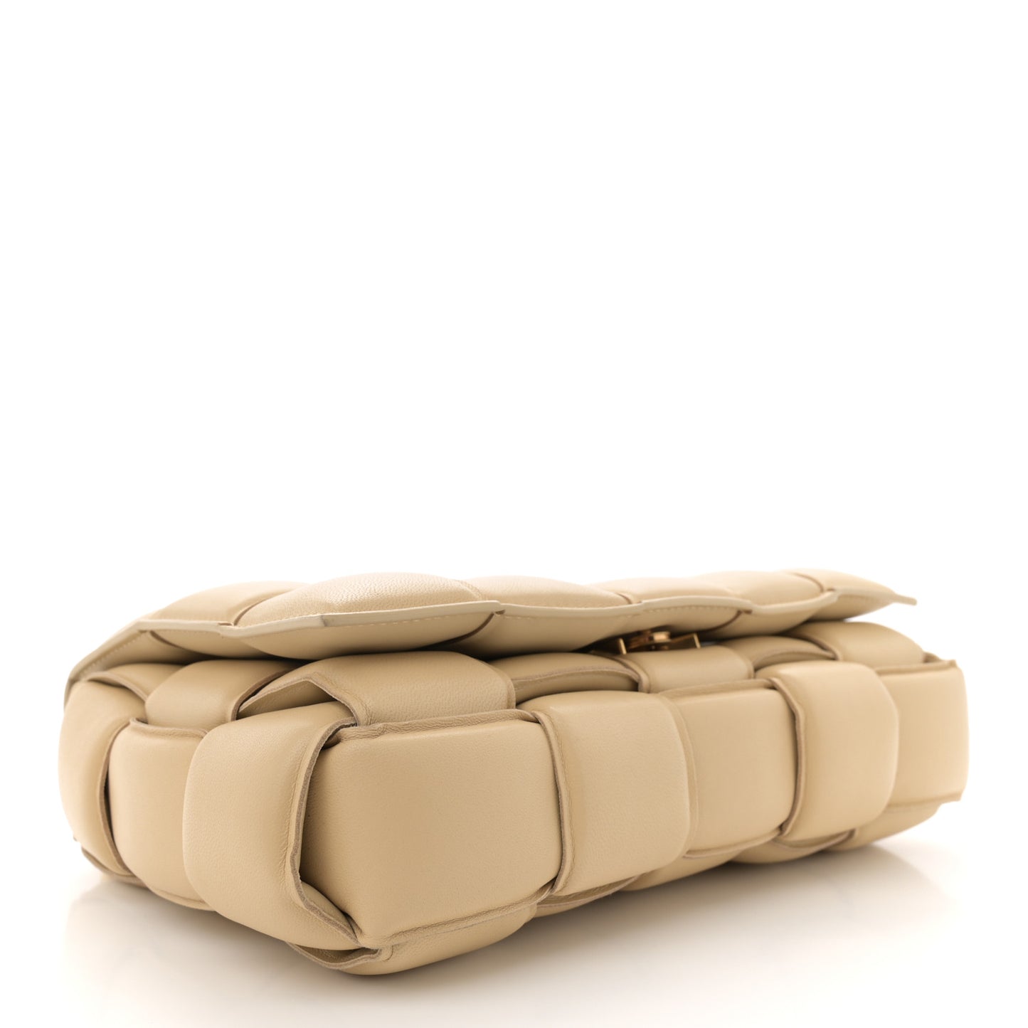 Lambskin Maxi Intreccio Padded Chain Cassette Crossbody Bag Porridge