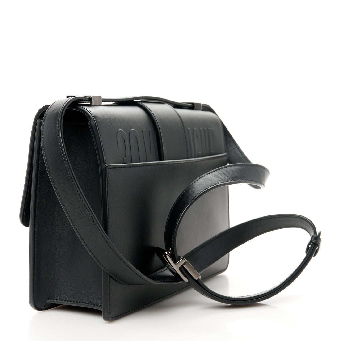 Smooth Calfskin 30 Montaigne Flap Bag Black