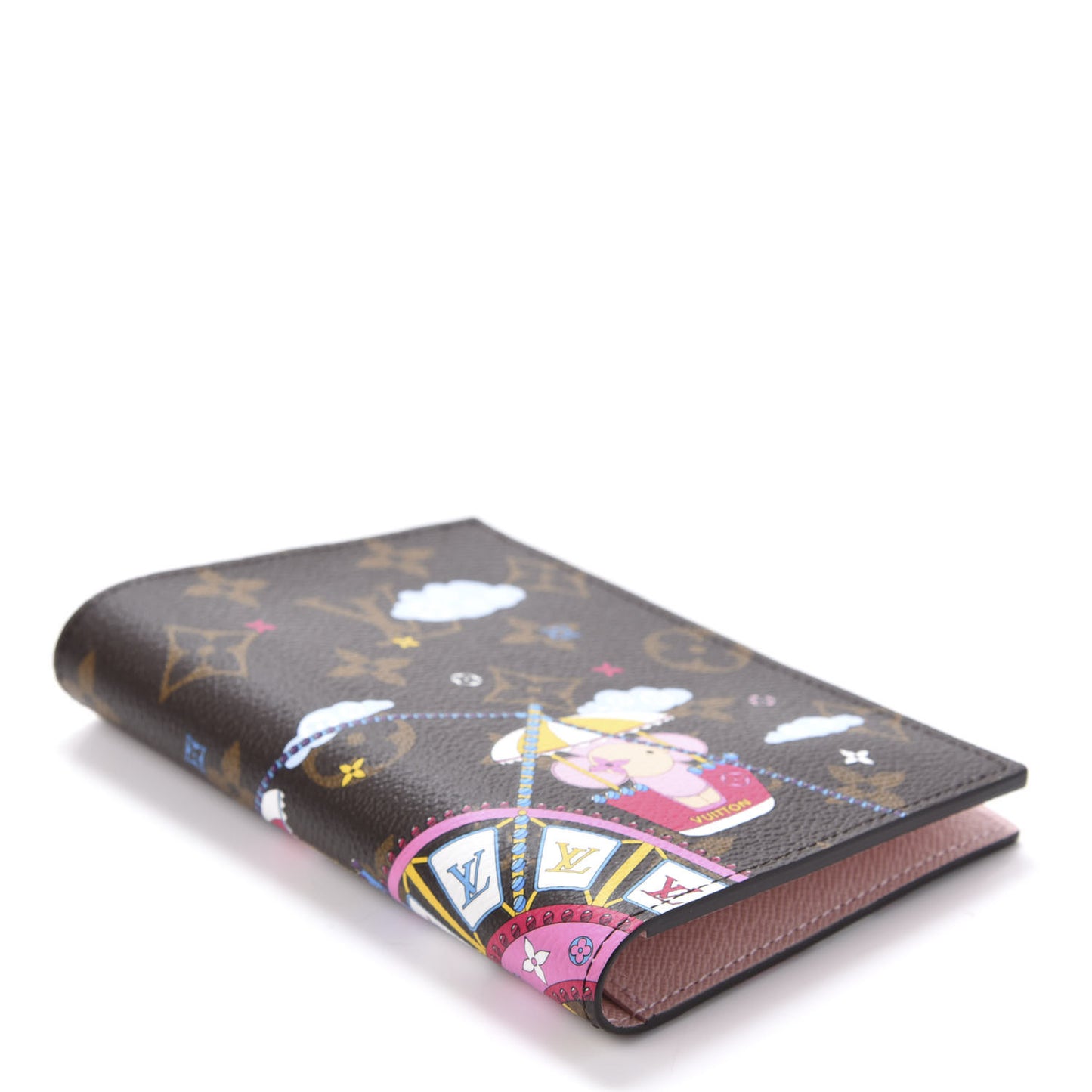 Monogram 2020 Christmas Animation Big Wheel Passport Cover Rose Ballerine