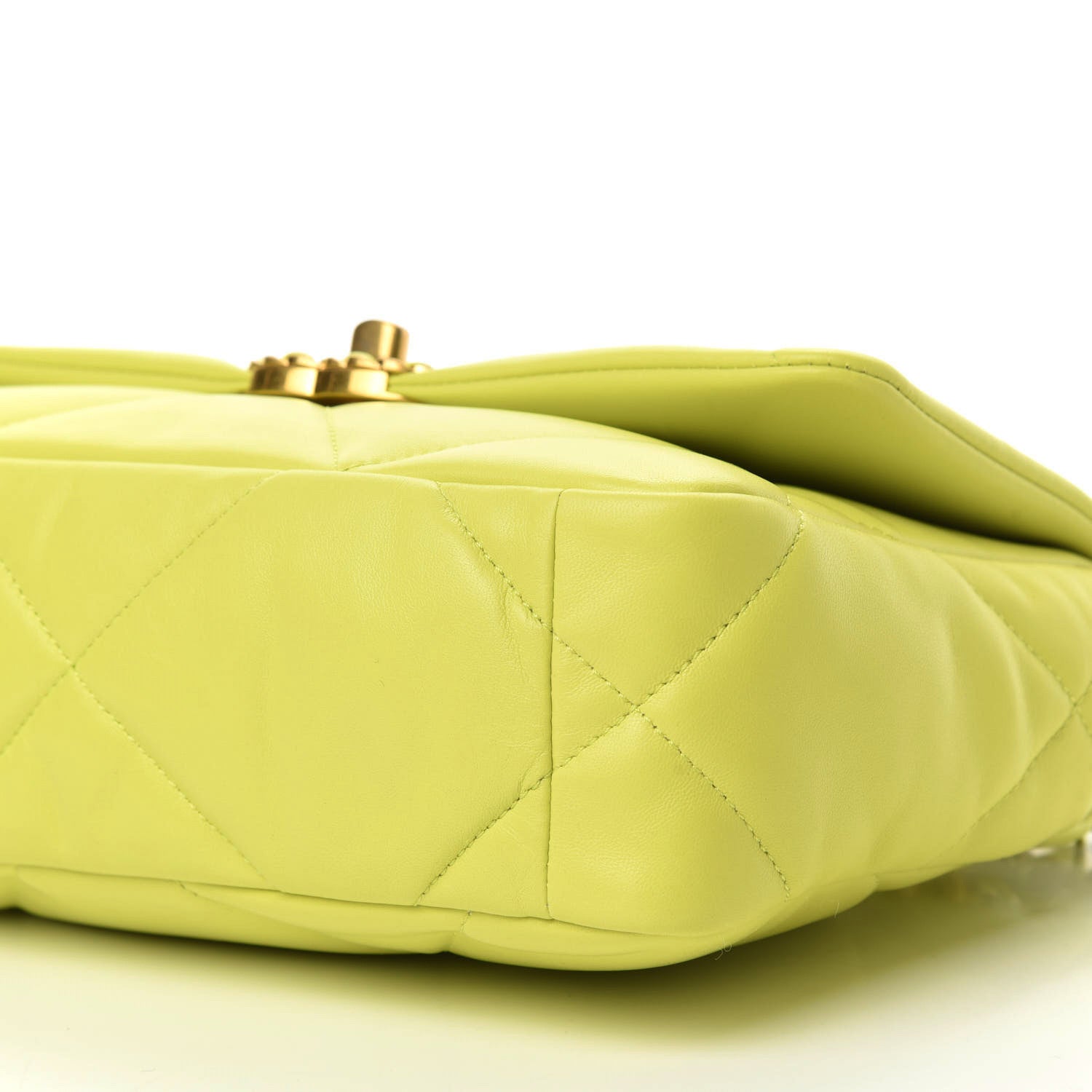 Chanel Shiny Lambskin Quilted Medium Chanel 19 Flap Neon Yellow 7 of 12