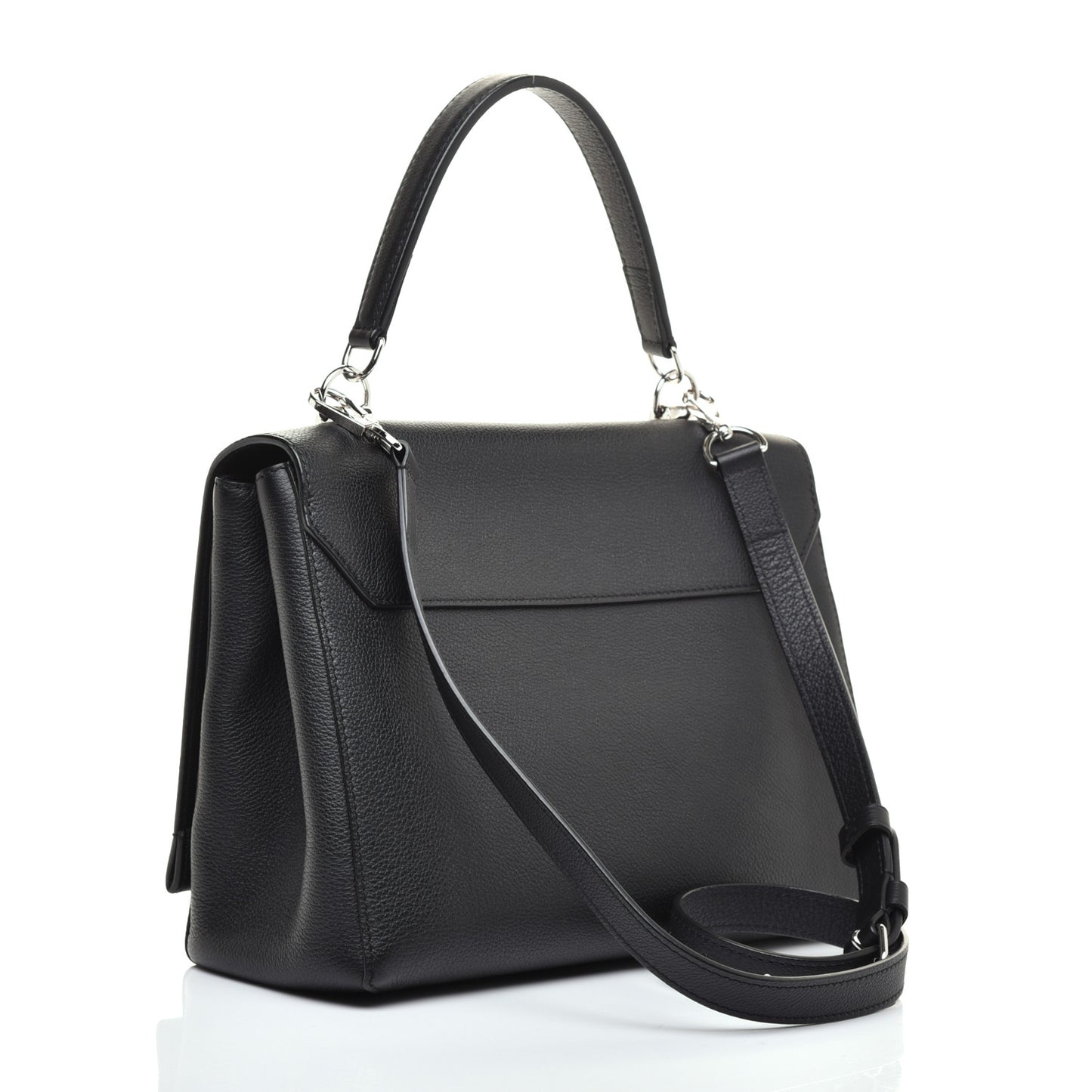 Soft Calfskin Lockme II Top Handle Black