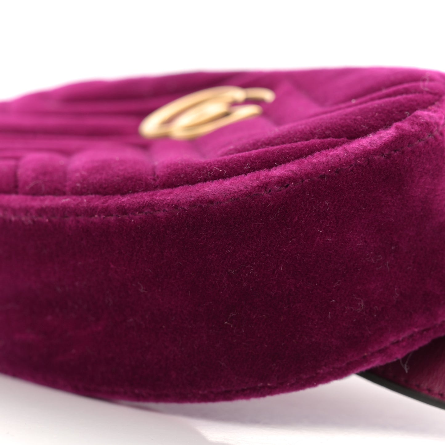Velvet Matelasse GG Marmont Belt Bag 85 34 Fuchsia Violet Cyclamen