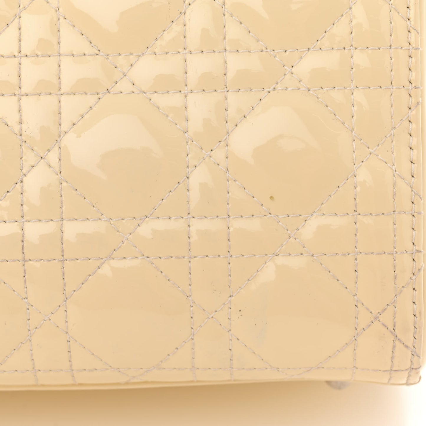 Patent Cannage Large Lady Dior White