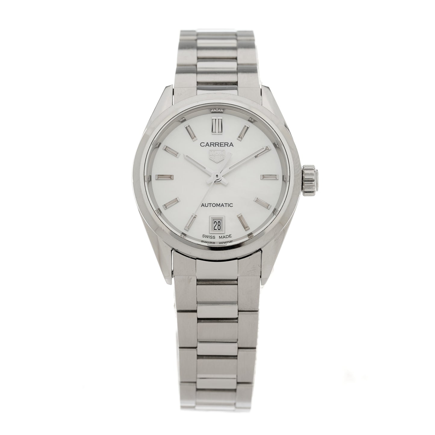 Stainless Steel Mother of Pearl 29mm Carrera Lady Automatic Watch WBN2410