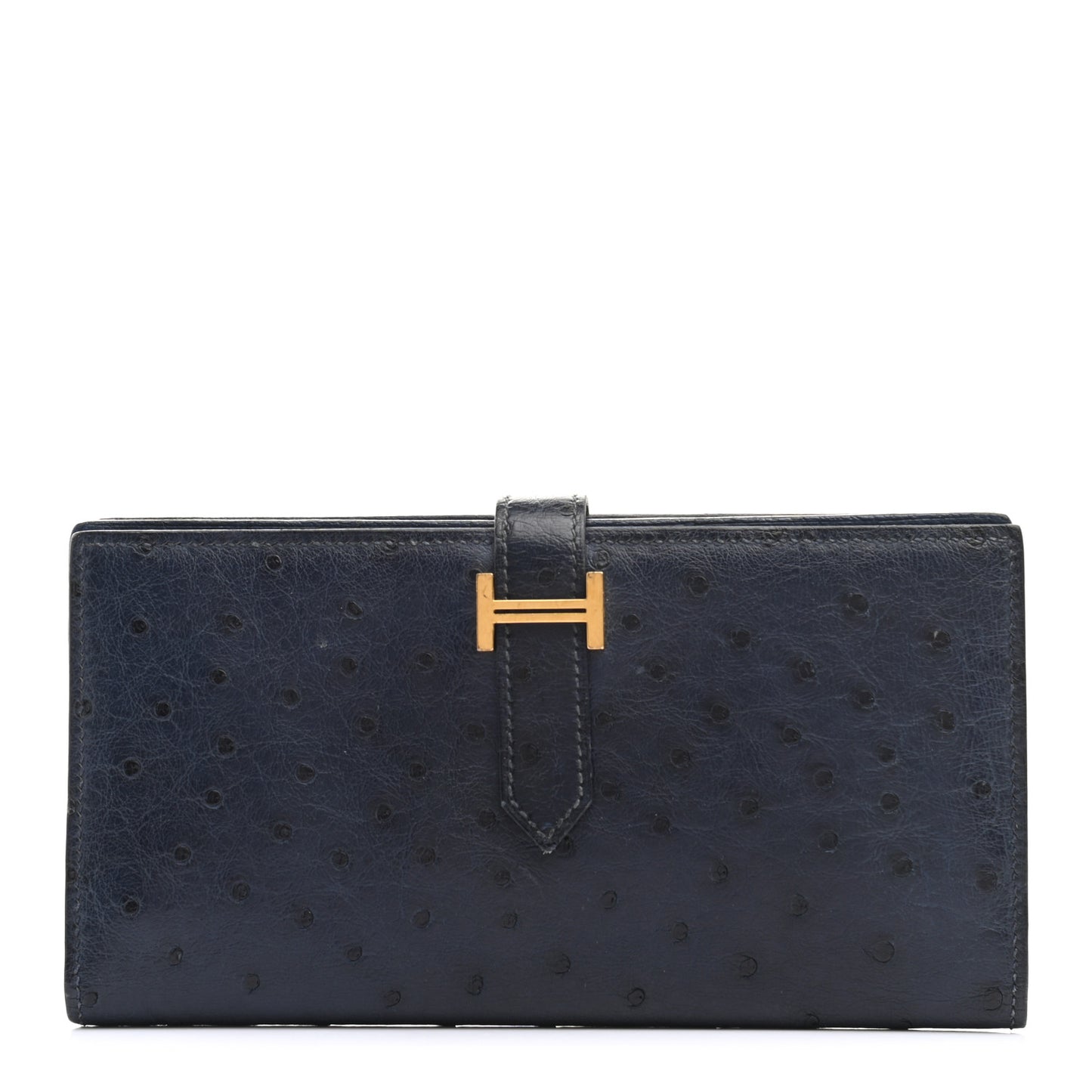 Ostrich Bearn Wallet Bleu Saphir