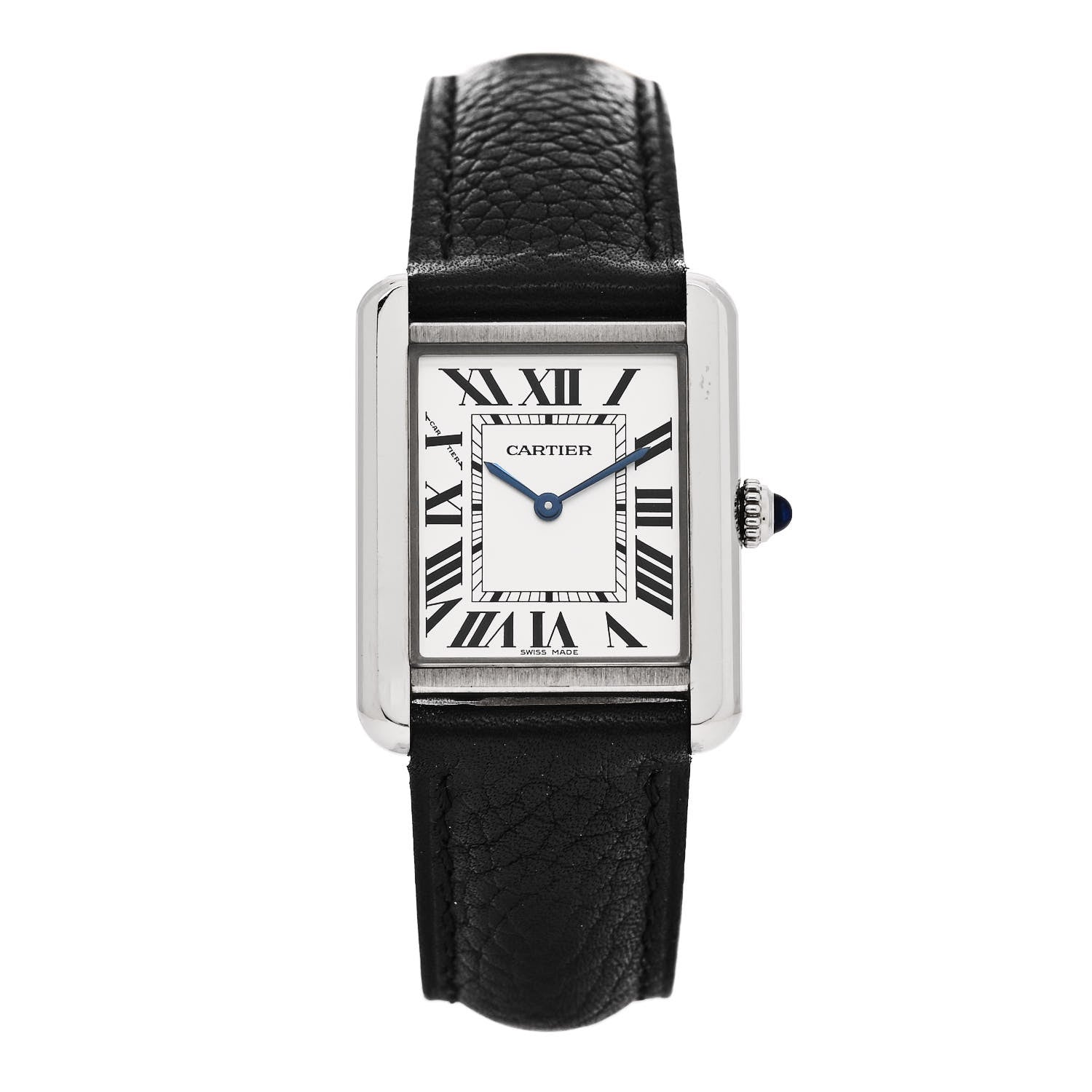 Cartier Stainless Steel Calfskin 24mm Tank Solo Quartz Watch 1 of 5