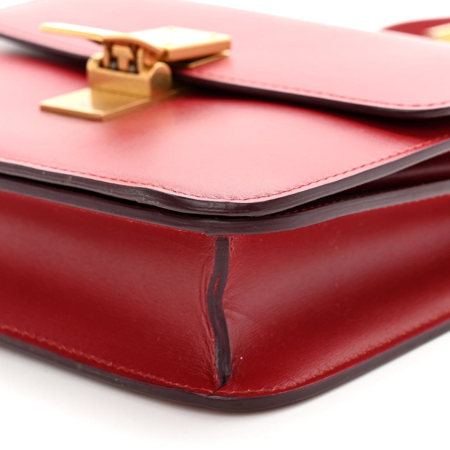 Box Calfskin Teen Classic Box Flap Bag Red