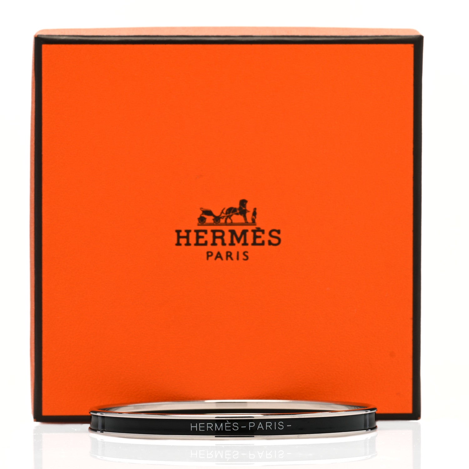 Hermes Enamel Printed Extra Narrow Printed Bracelet 65 Black 6 of 6