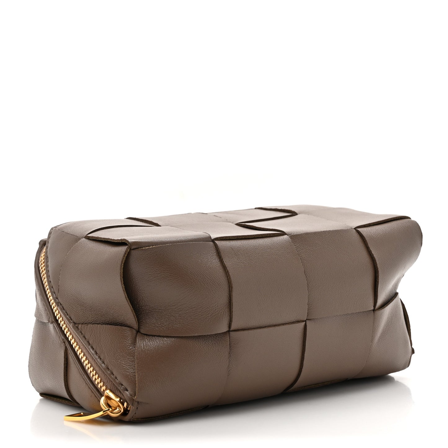 Nappa Maxi Intrecciato Beauty Case Taupe Grey