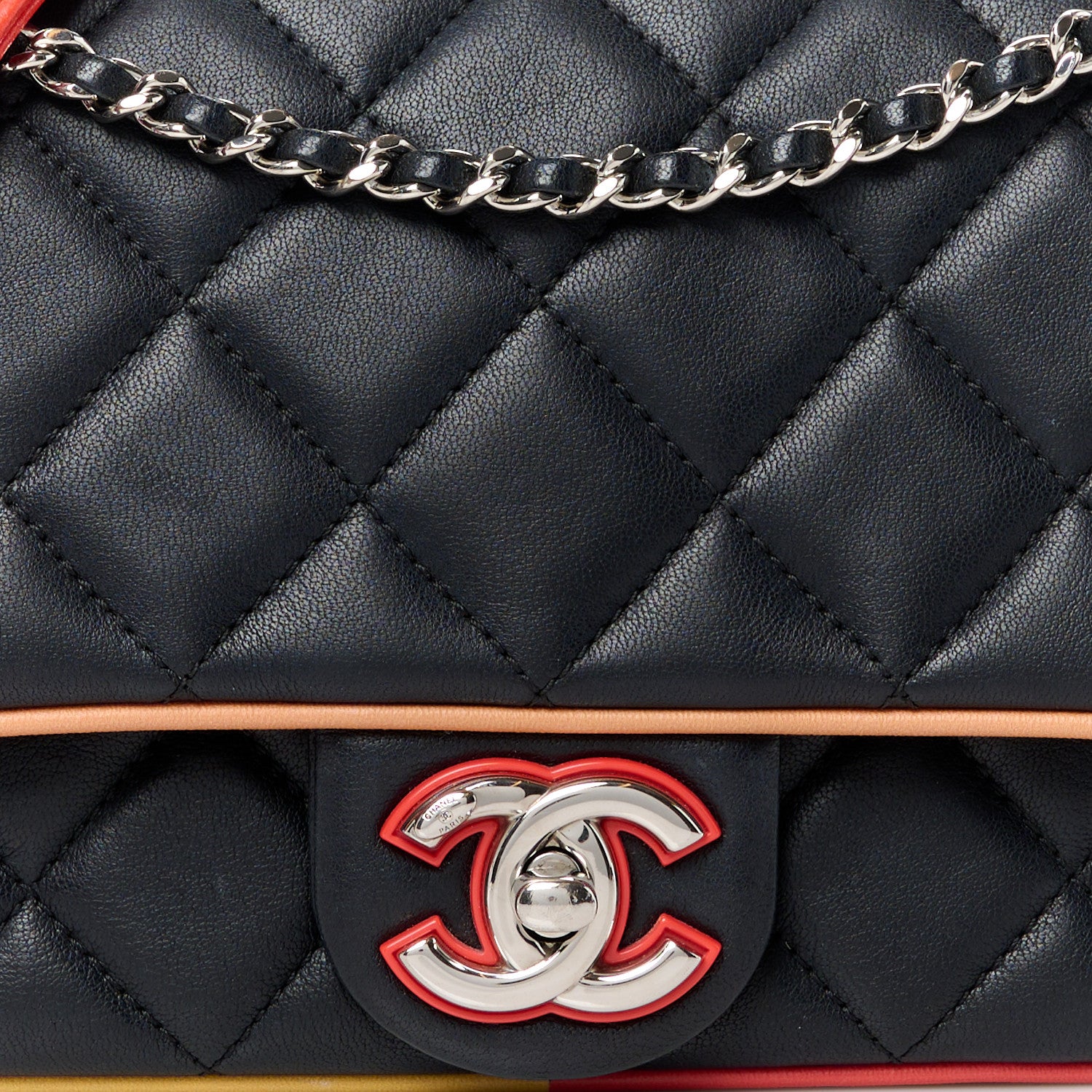 Chanel Lambskin Plexiglass Quilted Small Cuba Color Flap Black Multicolor 9 of 12