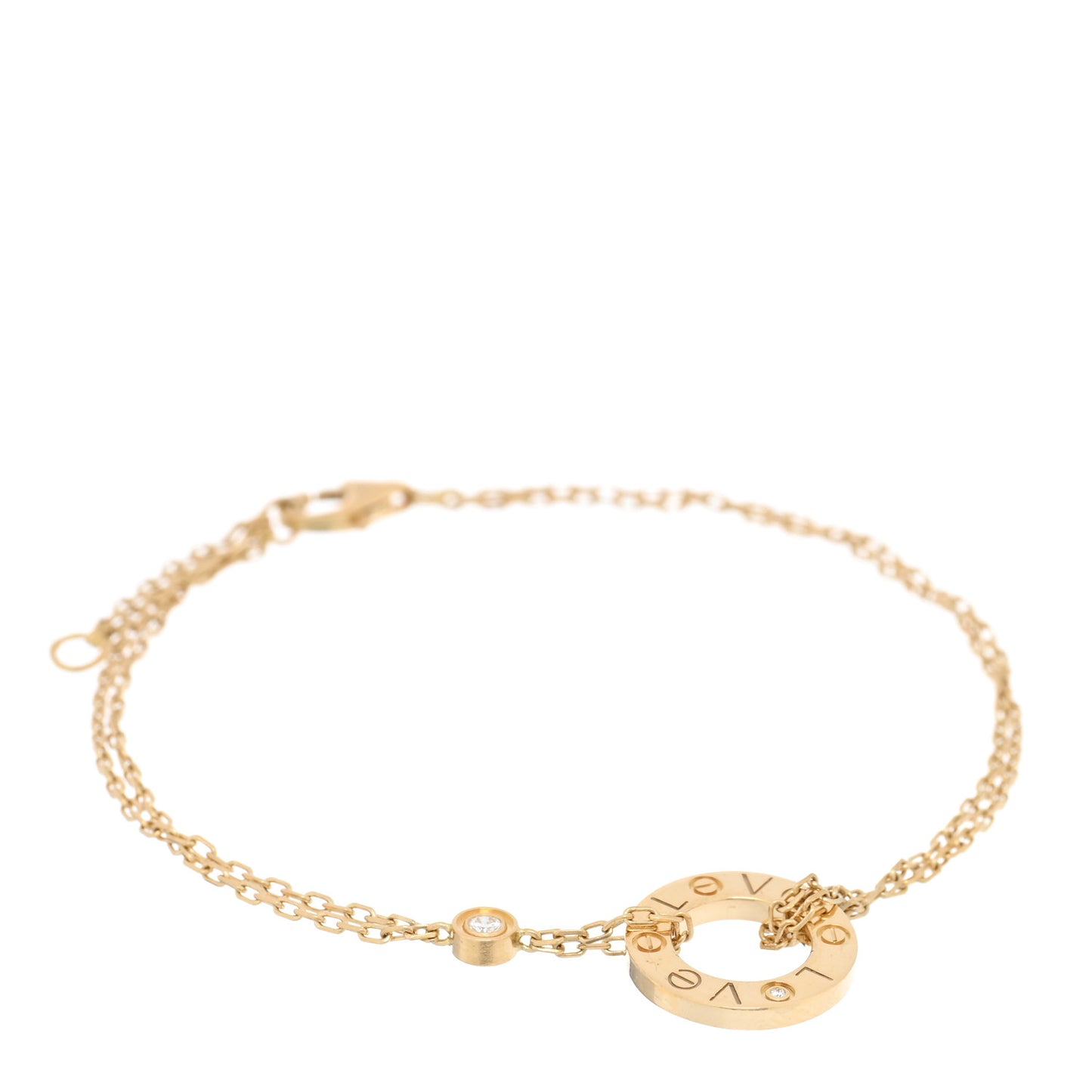 18K Yellow Gold Diamond LOVE Bracelet