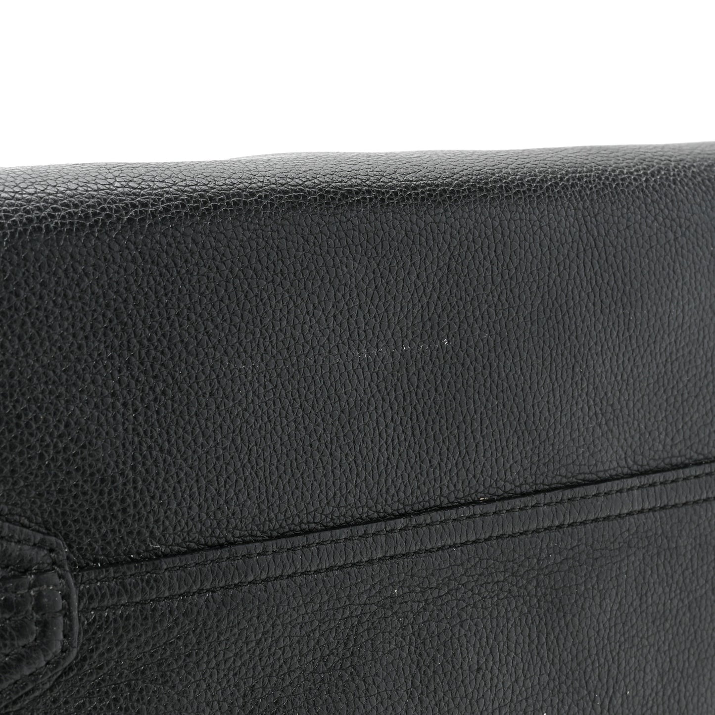Grained Calfskin Medium Yris Shopper Tote Black