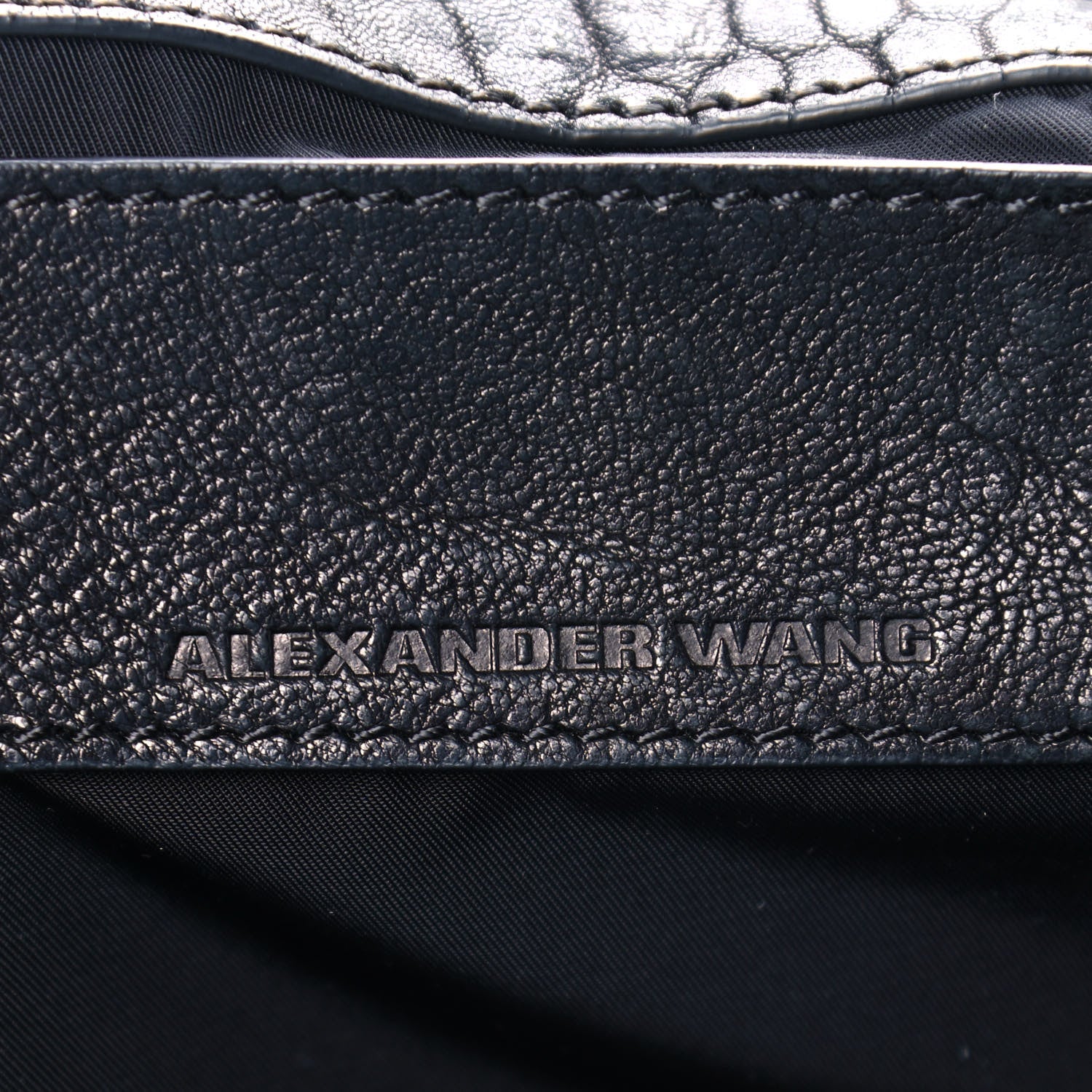 Alexander Wang Pebbled Lambskin Rocco Navy Gold Hardware 6 of 8
