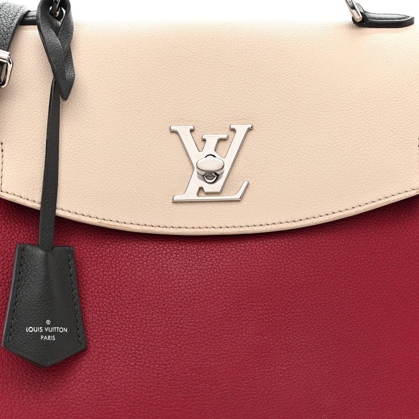 Soft Calfskin Lockme Ever Lie De Vin Etain Creme