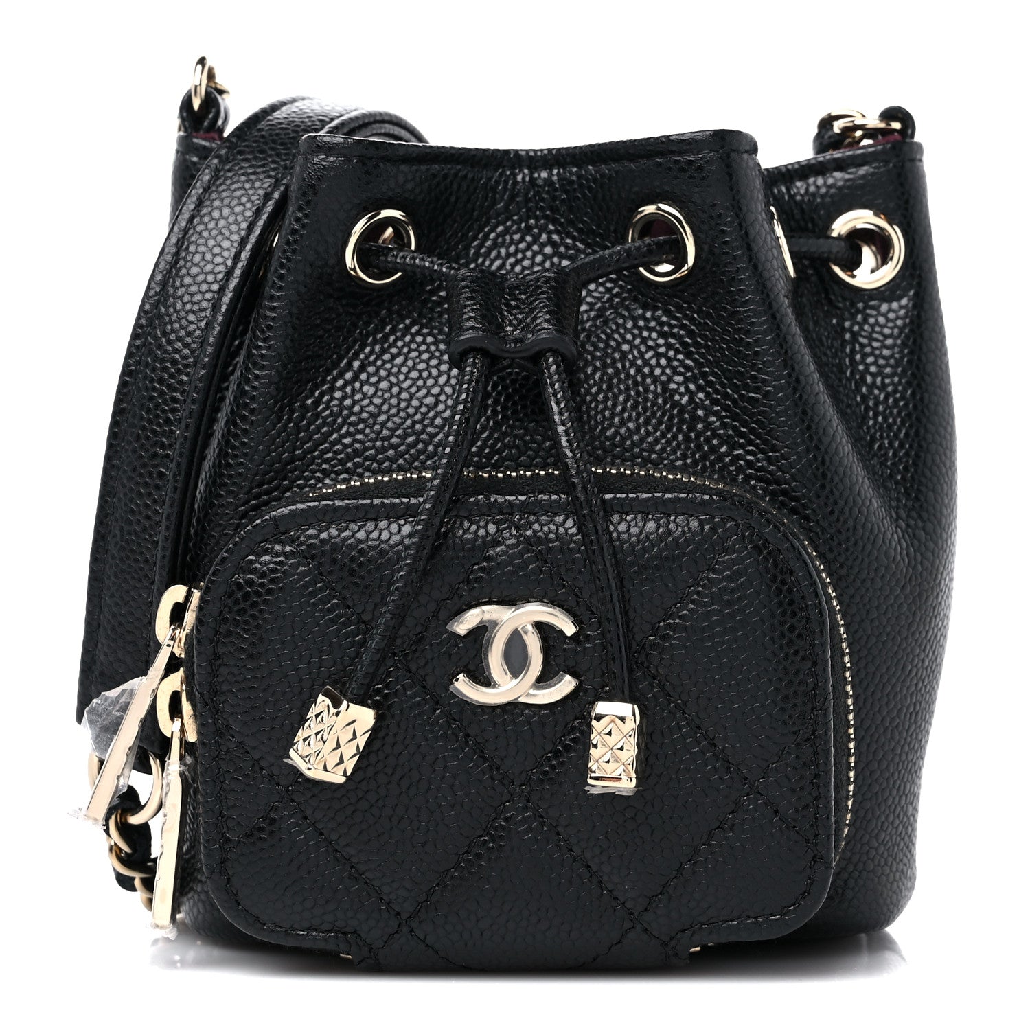 Chanel Caviar Quilted Mini CC Pocket Bucket Bag Black 1 of 10
