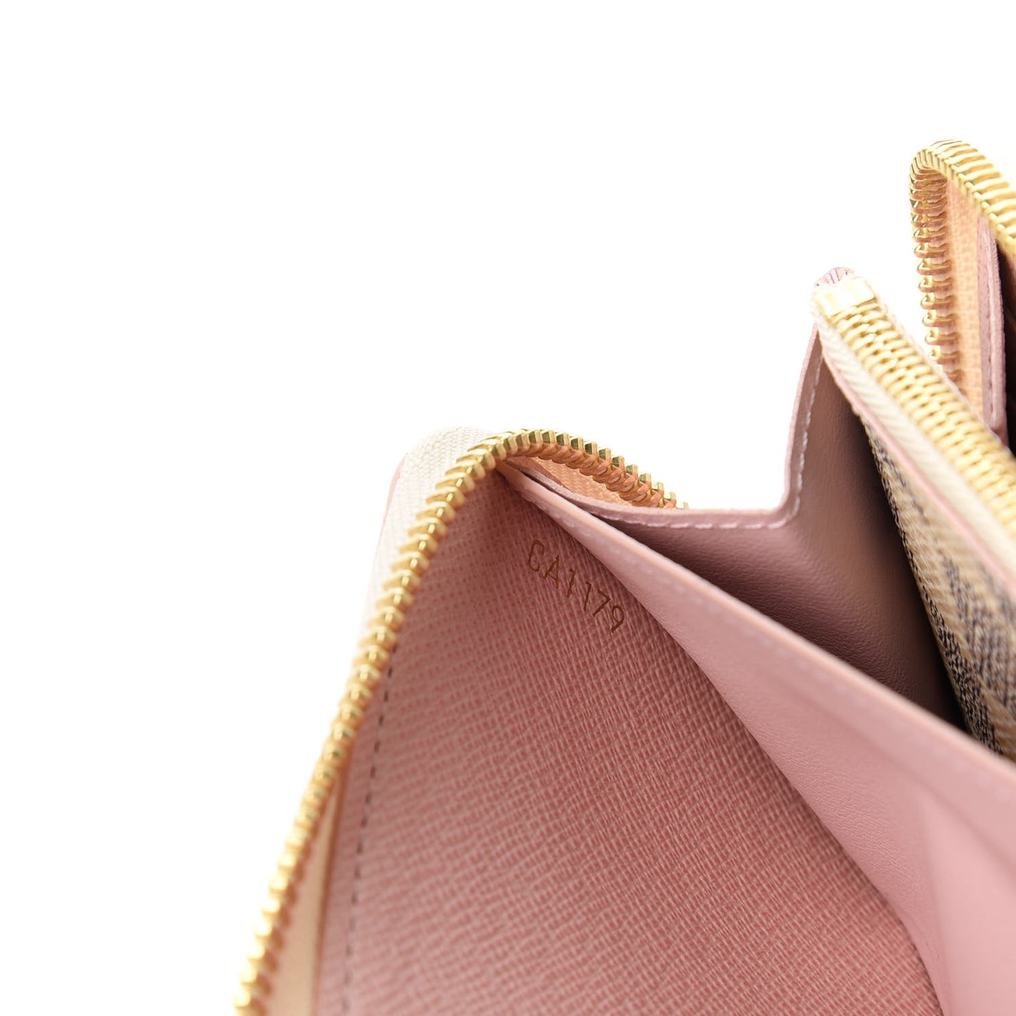 Damier Azur Studded Clemence Wallet Rose Ballerine