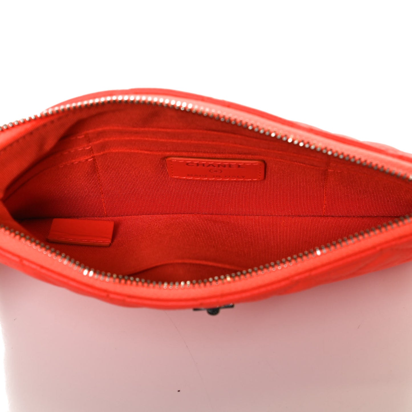 Goatskin Quilted Medium Reissue Cosmetic Case Orange
