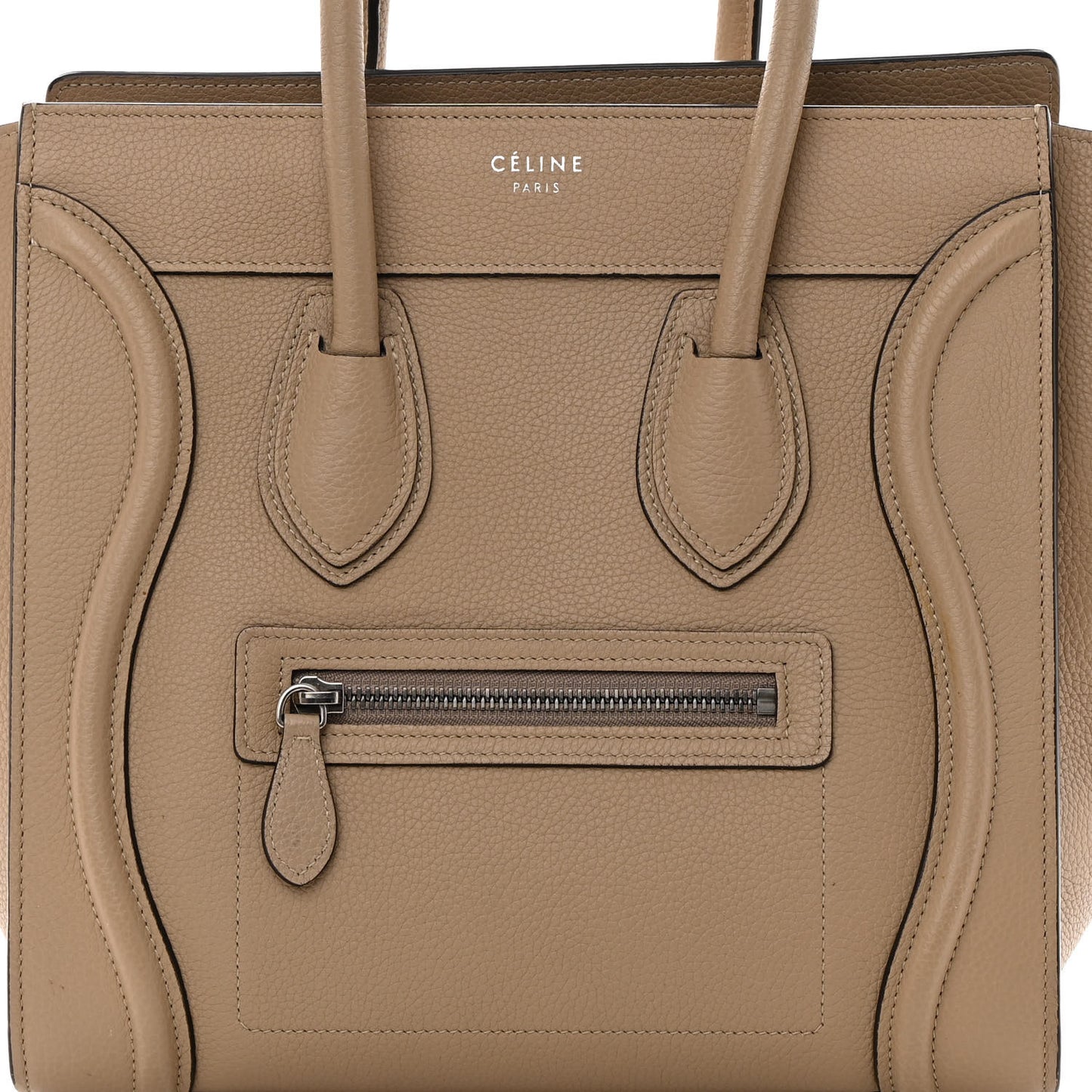 Drummed Calfskin Micro Luggage Dune
