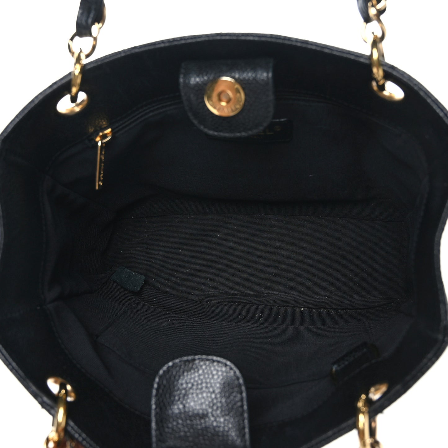Caviar Quilted Petit Shopping Tote PST Black