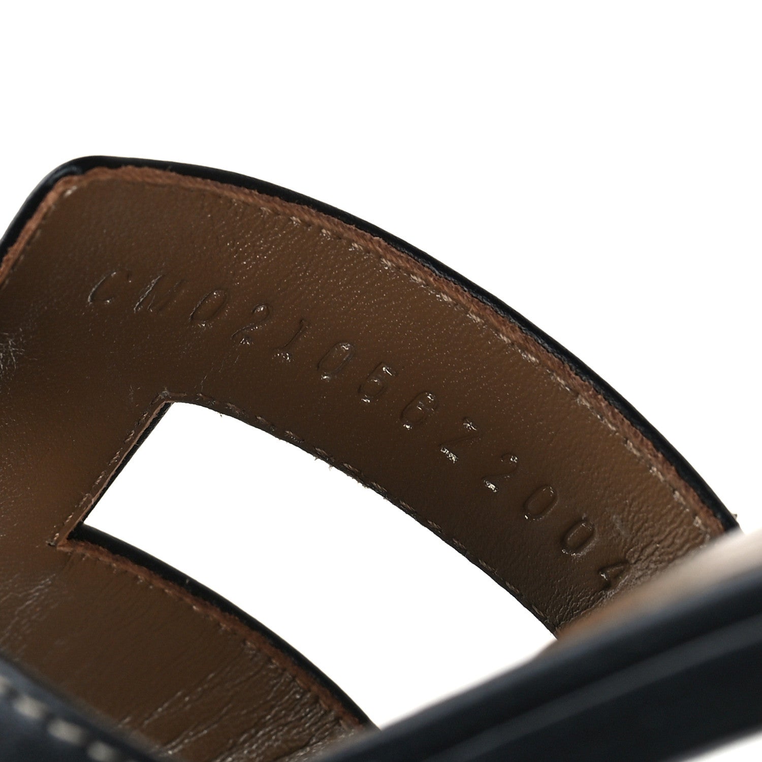 Hermes Box Calfskin Oran Sandals 35.5 Black 6 of 9