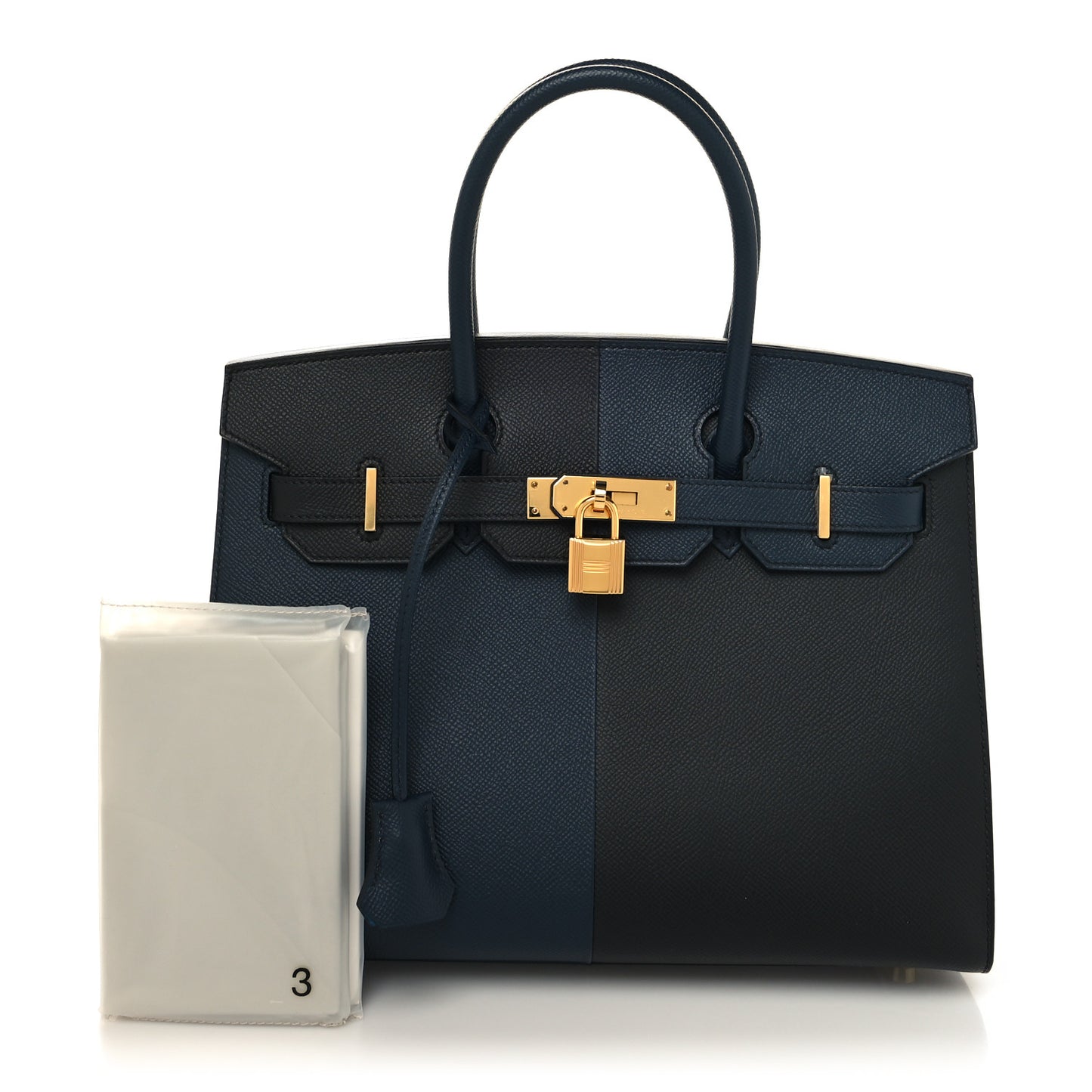 Epsom Casaque Birkin Sellier 30 Bleu Indigo Black Bleu Frida