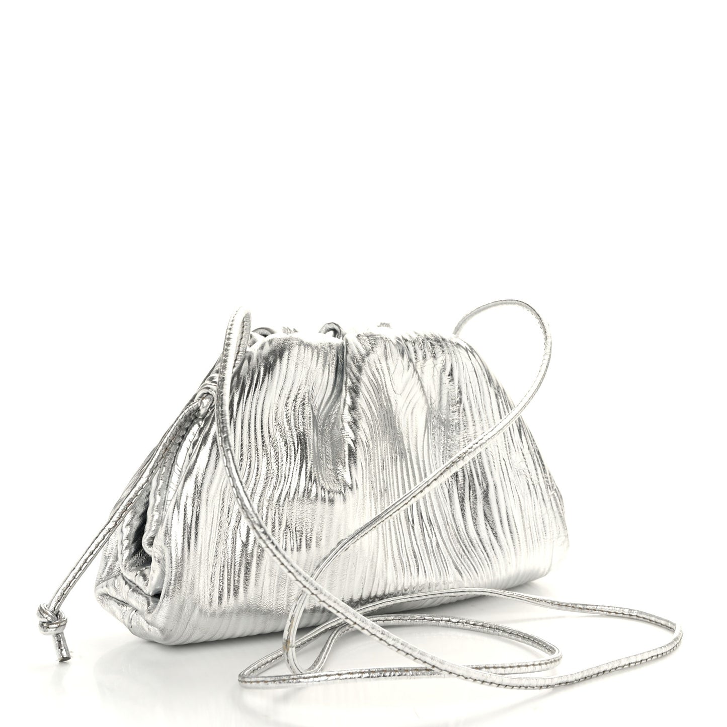 Metallic Bark Calfskin The Mini Pouch Silver