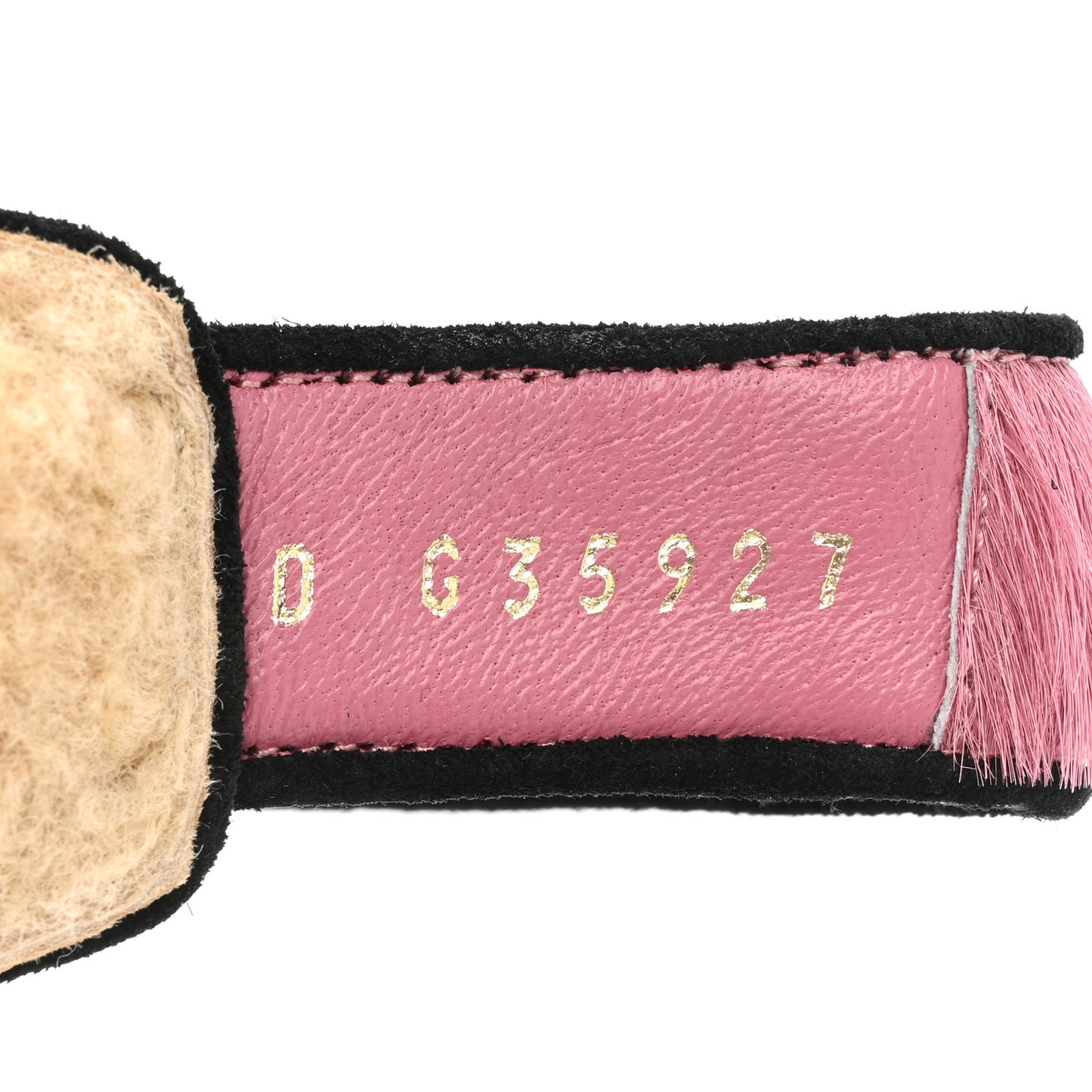 Calfskin Hair Suede Shearling Dad Sandals 35 Pink Black