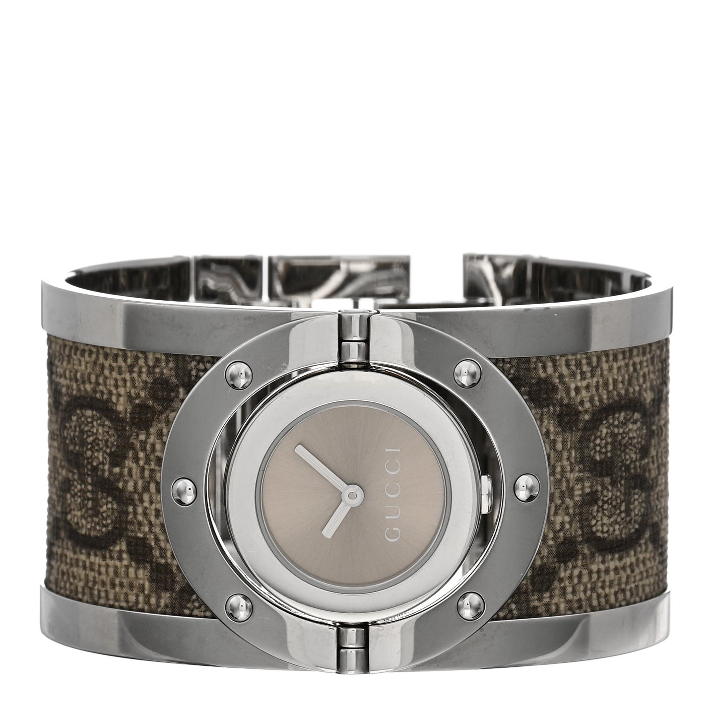 Stainless Steel Canvas 33mm Twirl Monogram Quartz Watch Brown