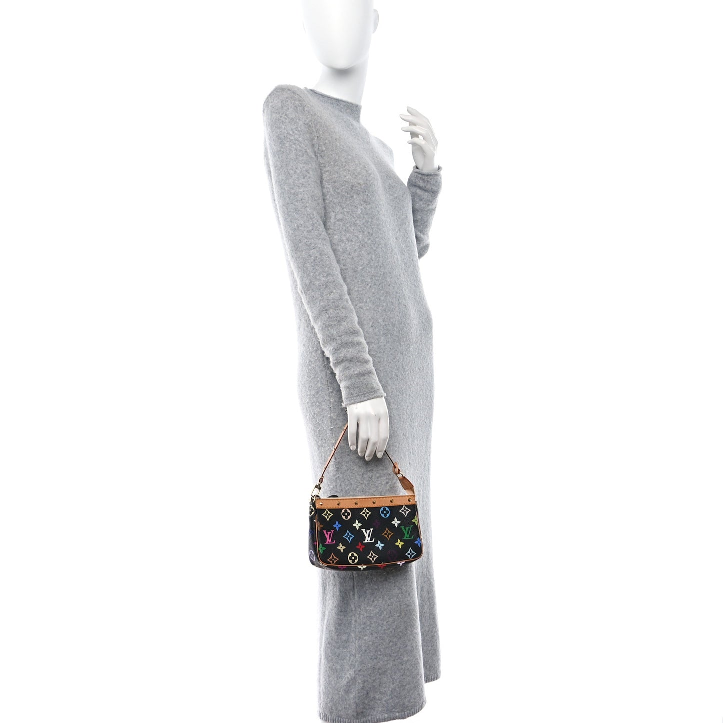 Monogram Multicolor Pochette Accessories Black