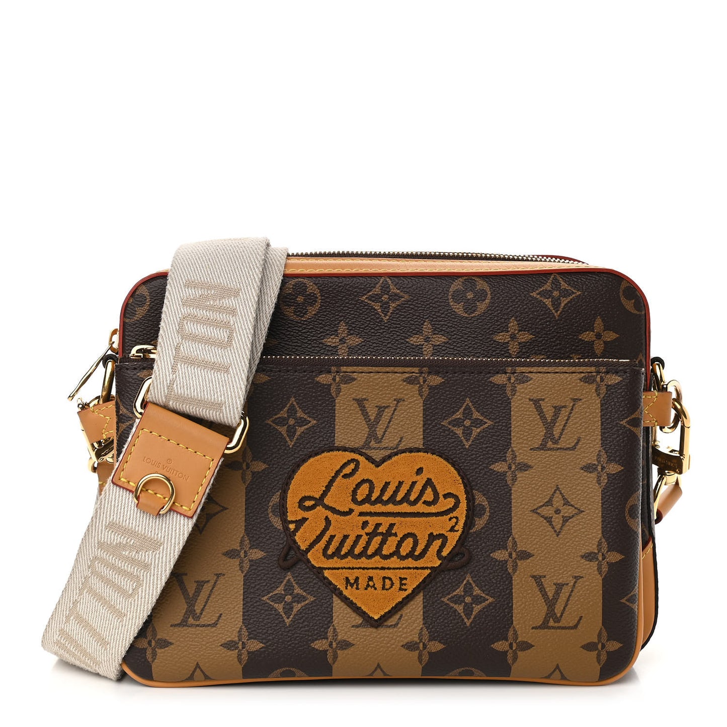 X NIGO Reverse Monogram Stripes Trio Messenger