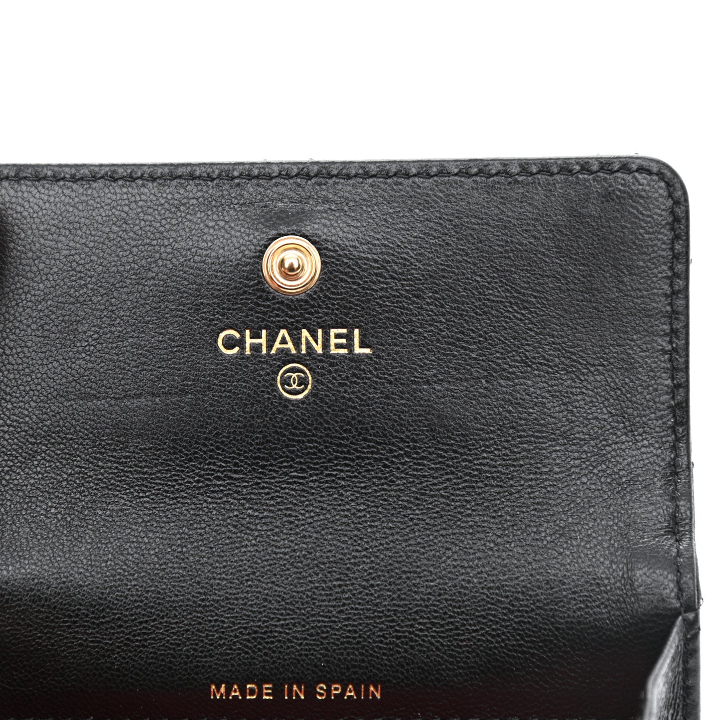 Lambskin Quilted Chanel 19 Flap Card Holder Black