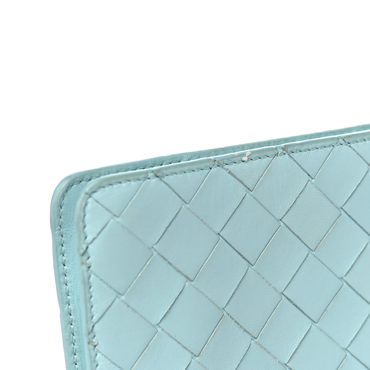 Nappa Intrecciato Small BV Rim Clutch Light Blue