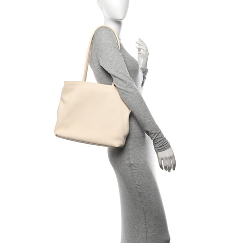 Grained Calfskin Medium Portfolio Tote Ivory