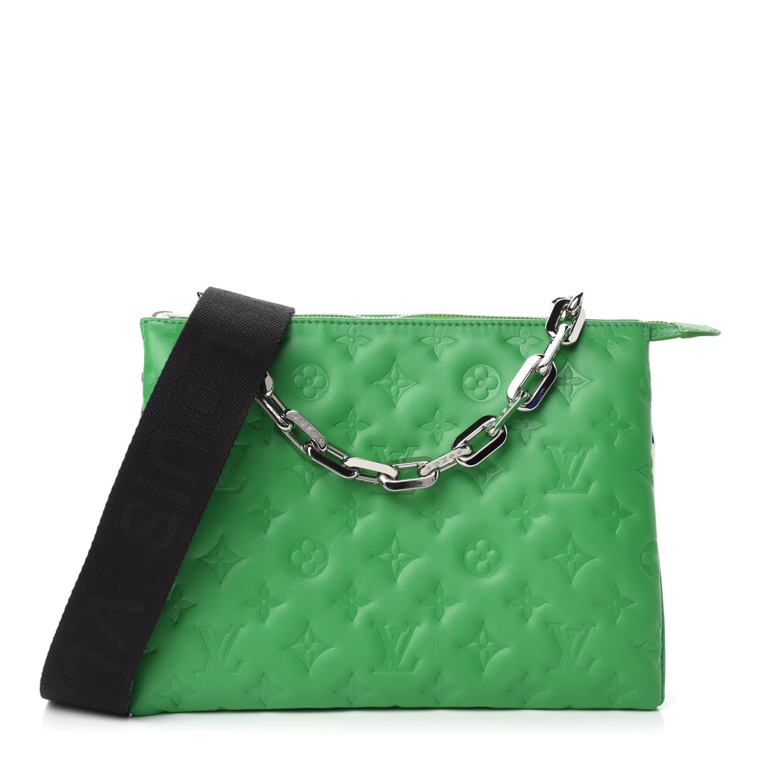 Louis Vuitton Lambskin Embossed Monogram Coussin PM LV Motion Green 1 of 10