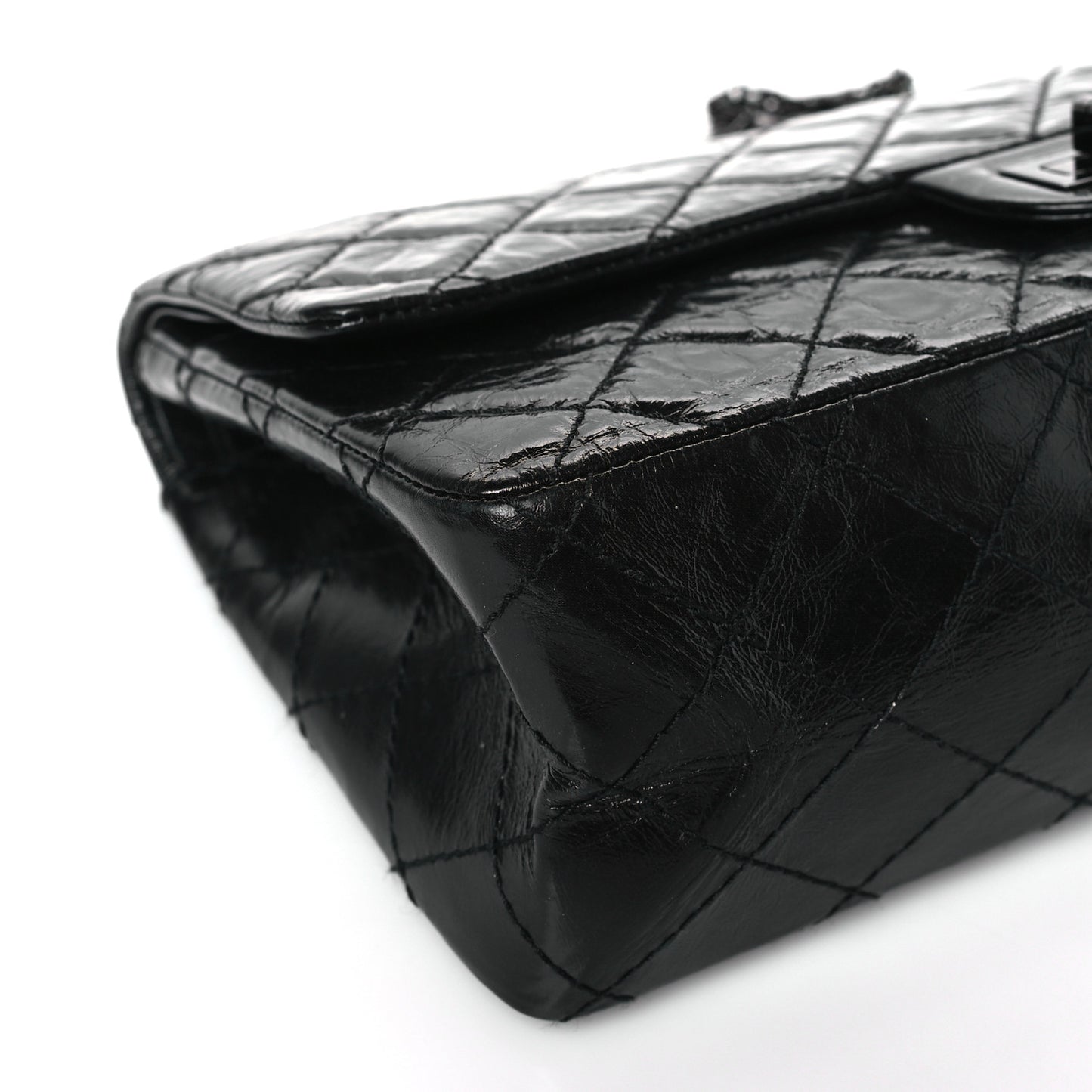 Glazed Calfskin Quilted 2.55 Reissue 226 Flap So Black