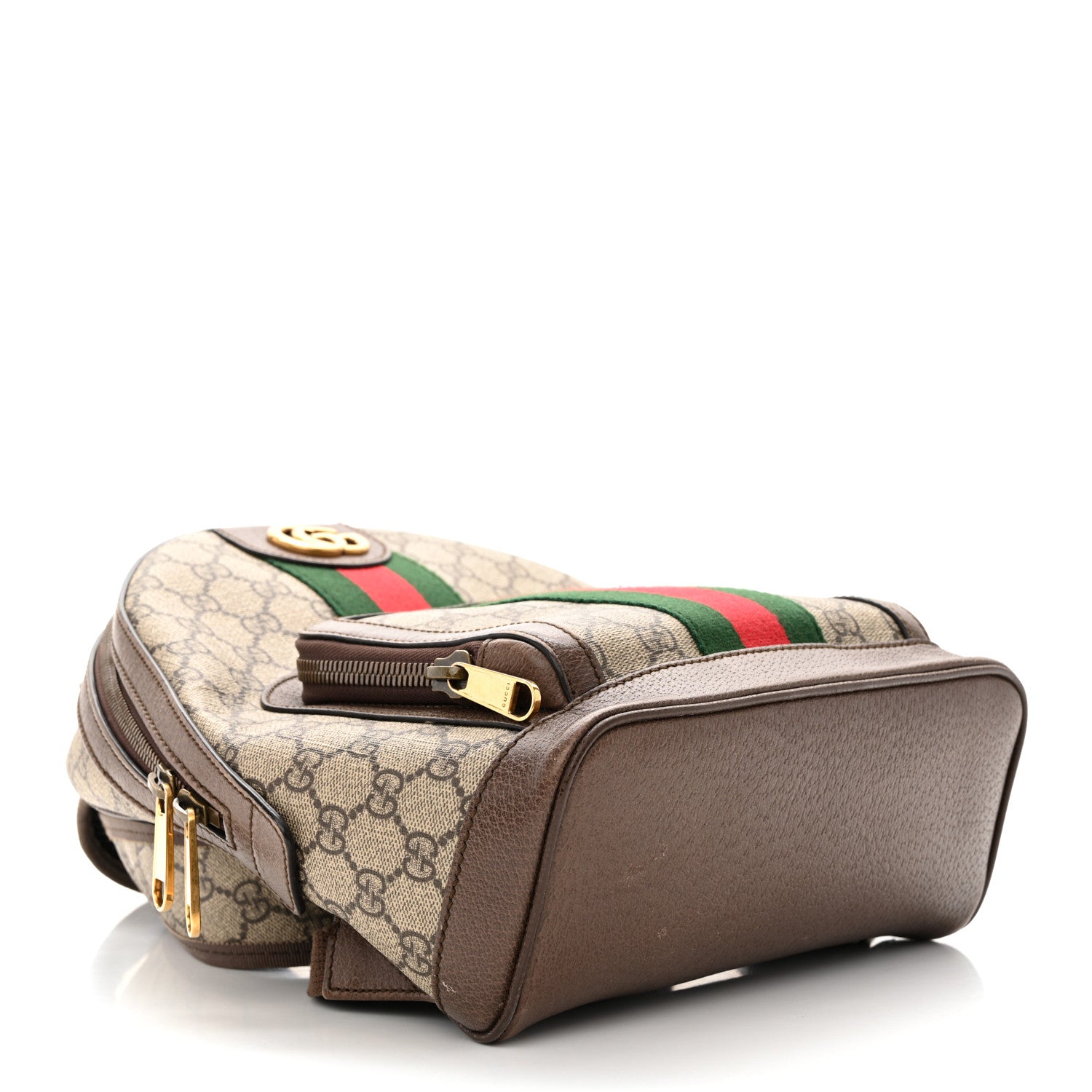 Gucci GG Supreme Monogram Calfskin Web Small Ophidia Day Backpack Beige Ebony New Acero 4 of 13