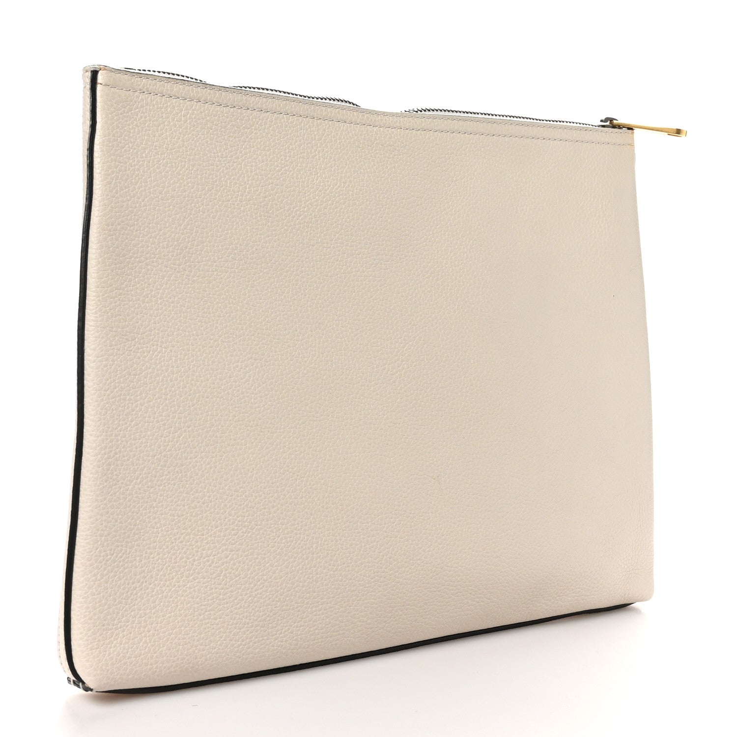 Gucci Pebbled Calfskin Medium Logo Portfolio Clutch White 3 of 8