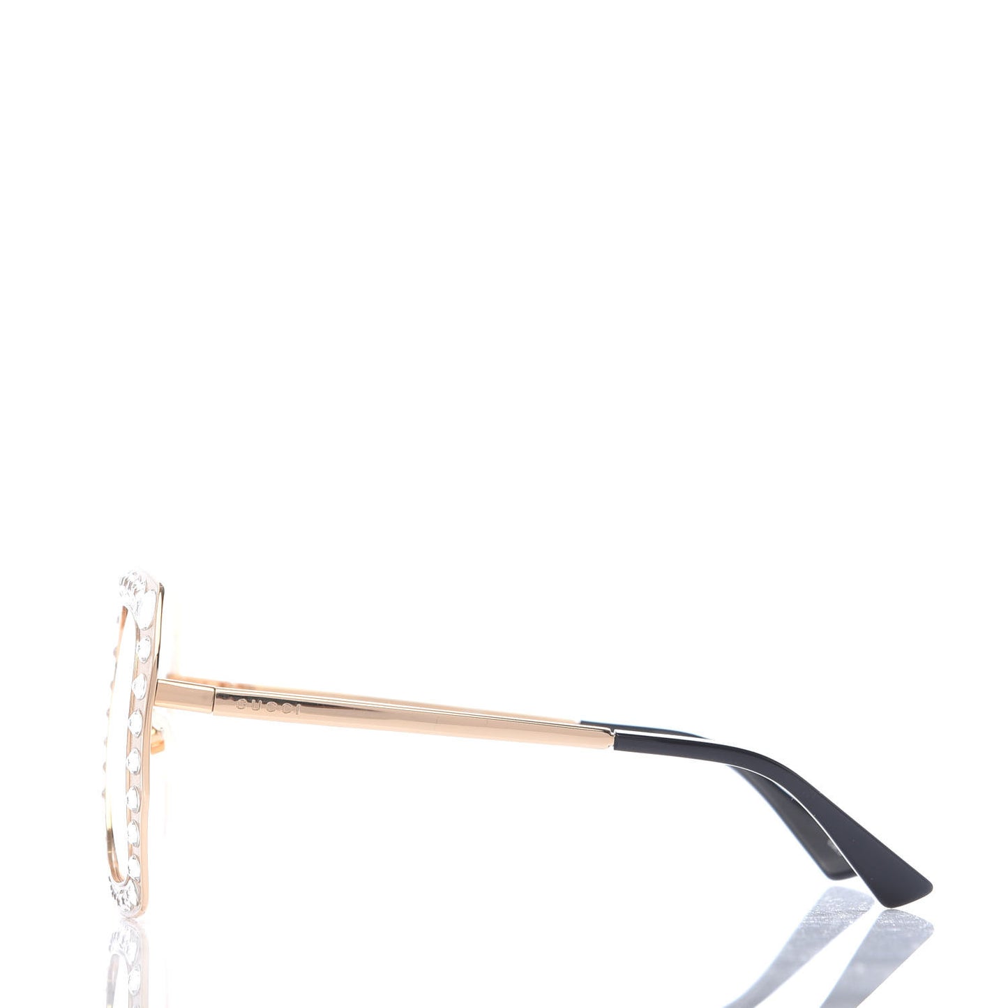 Metal Acetate Crystal Oversize GG0115S Sunglasses Gold