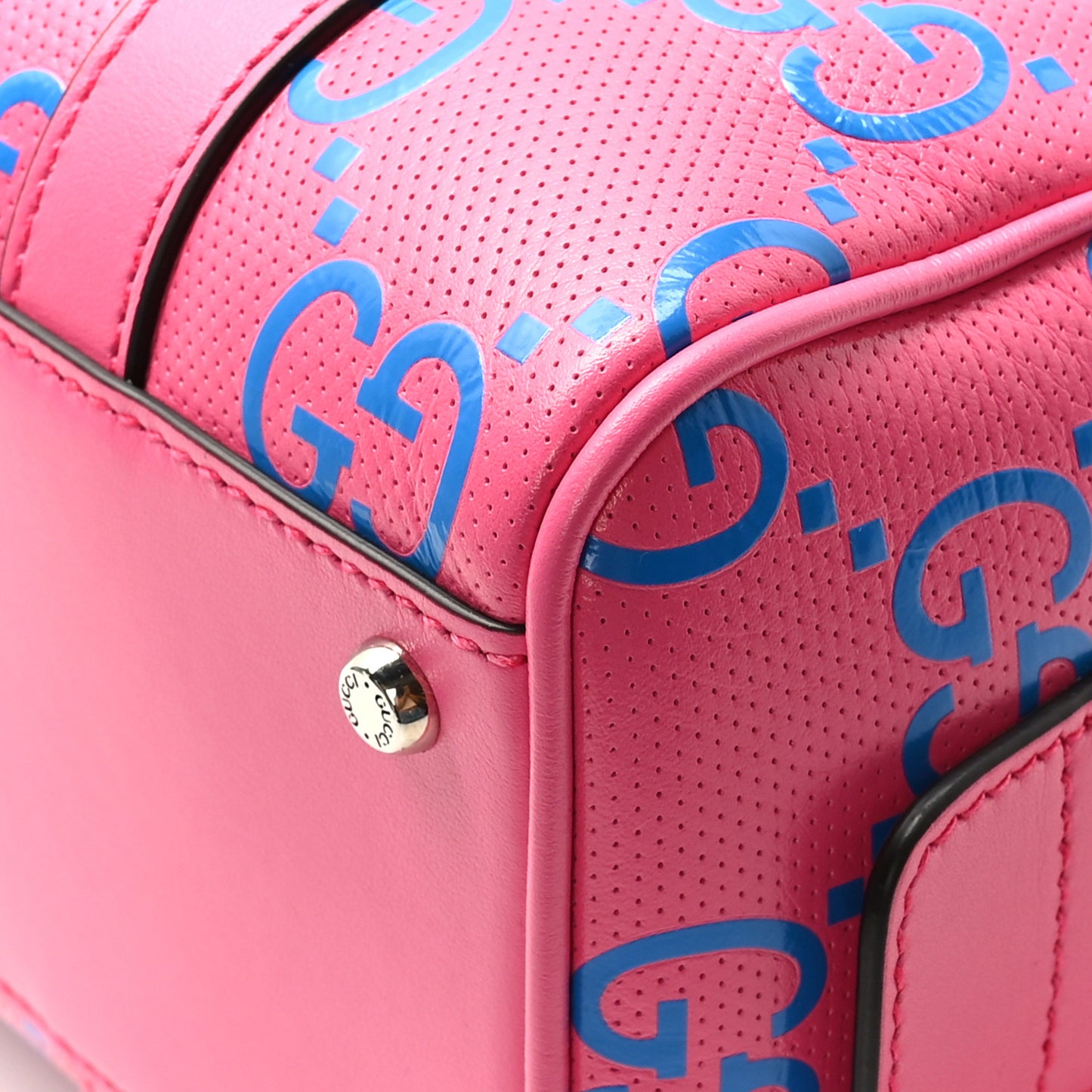 Calfskin GG Tennis Bi-Color Embossed Mini Duffle Bag Modern Fucsia Modern Blue