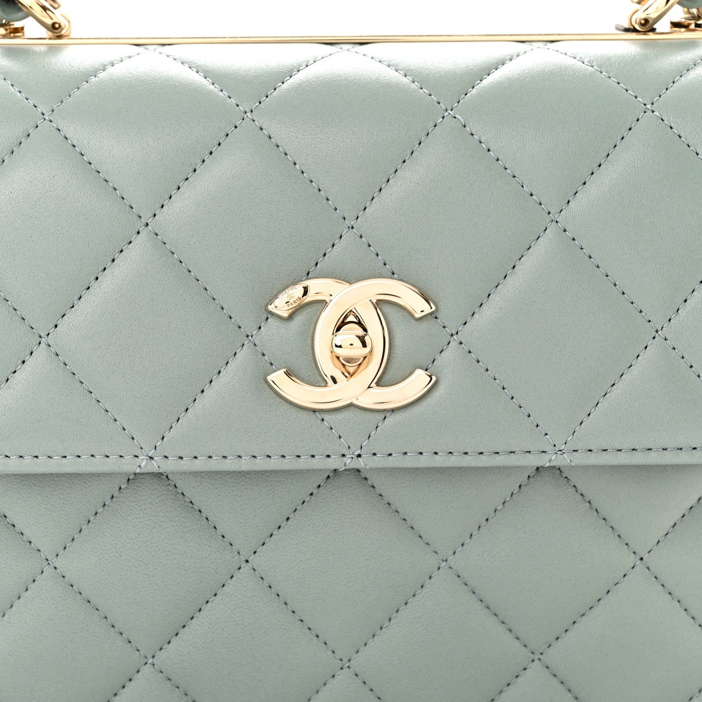 Lambskin Quilted Small Trendy CC Dual Handle Flap Bag Grey