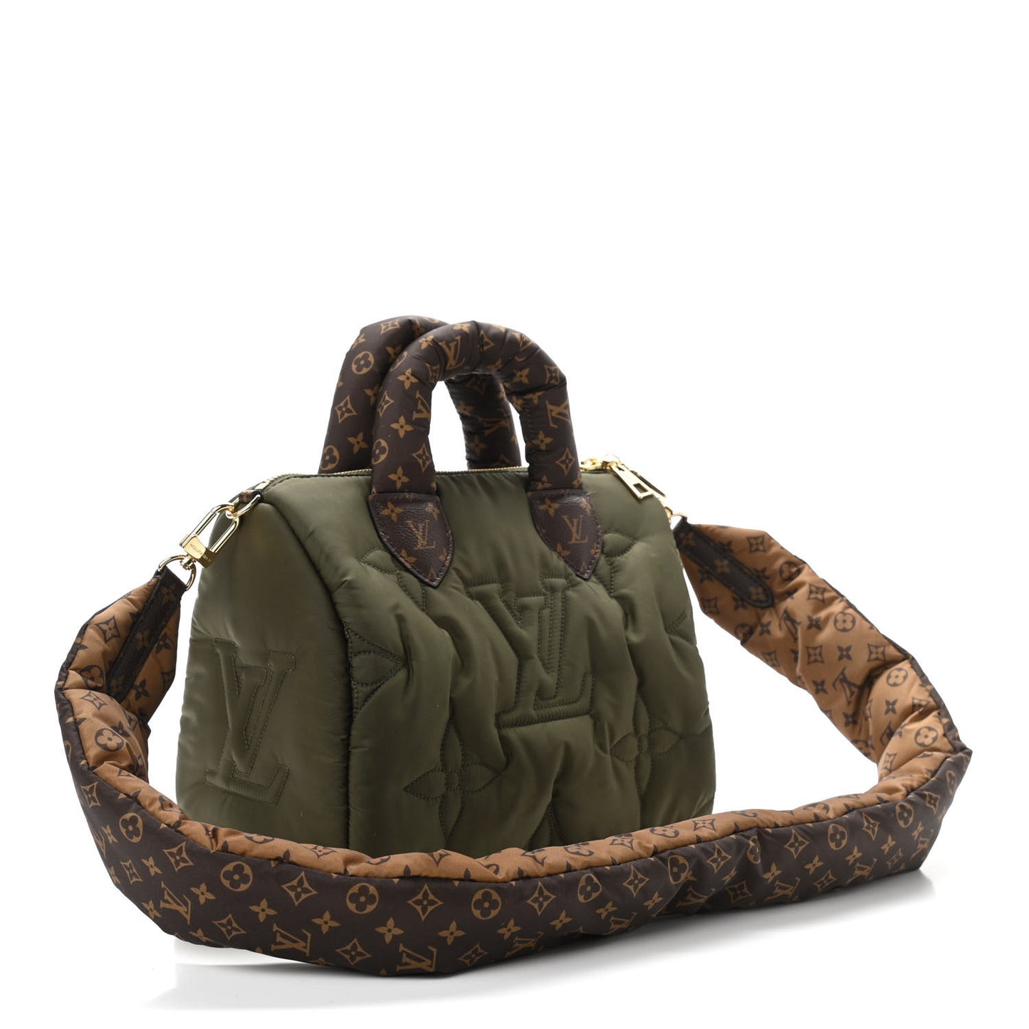 Econyl Mini Monogram Pillow Speedy Bandouliere 25 Khaki