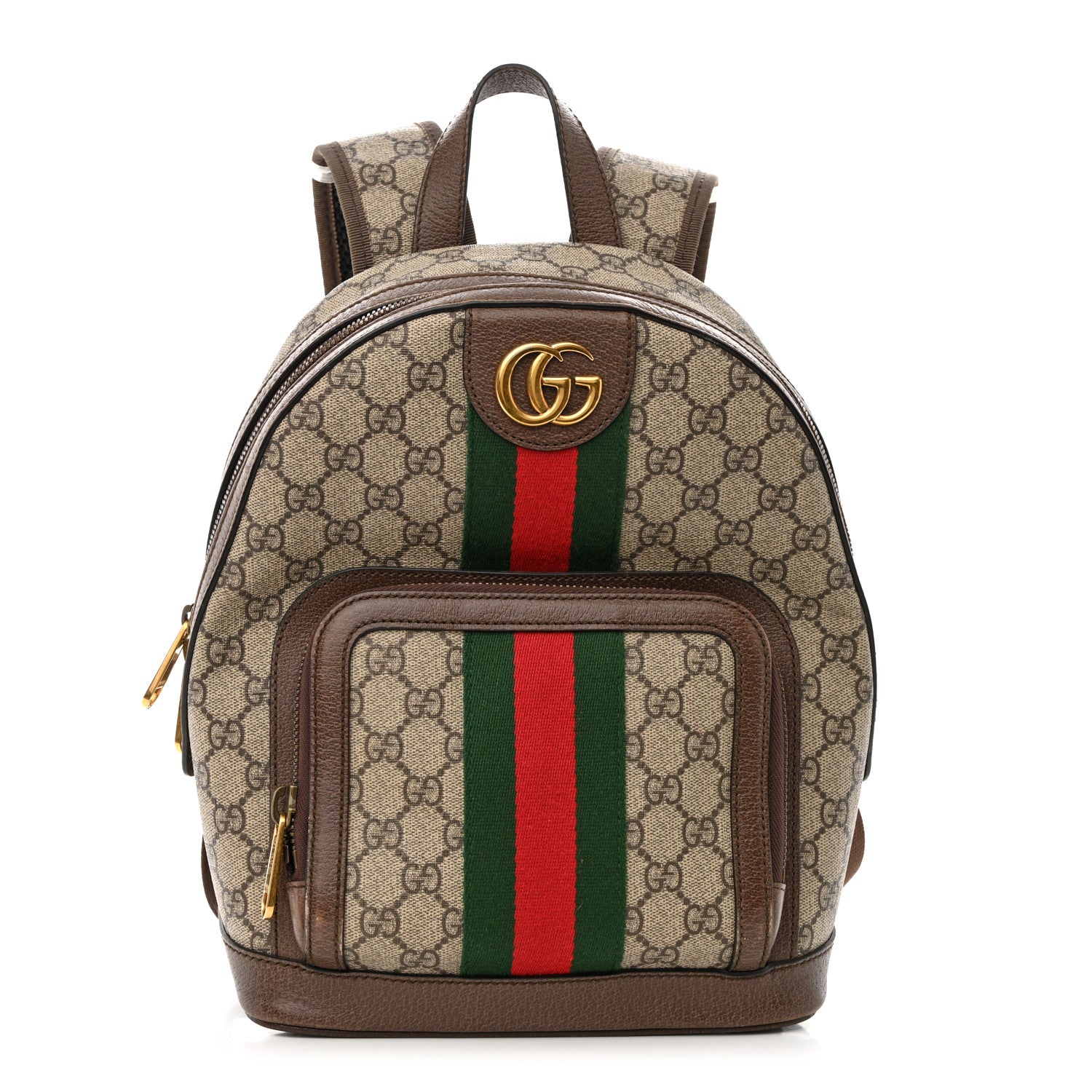 Gucci GG Supreme Monogram Calfskin Web Small Ophidia Day Backpack Beige Ebony New Acero 1 of 13