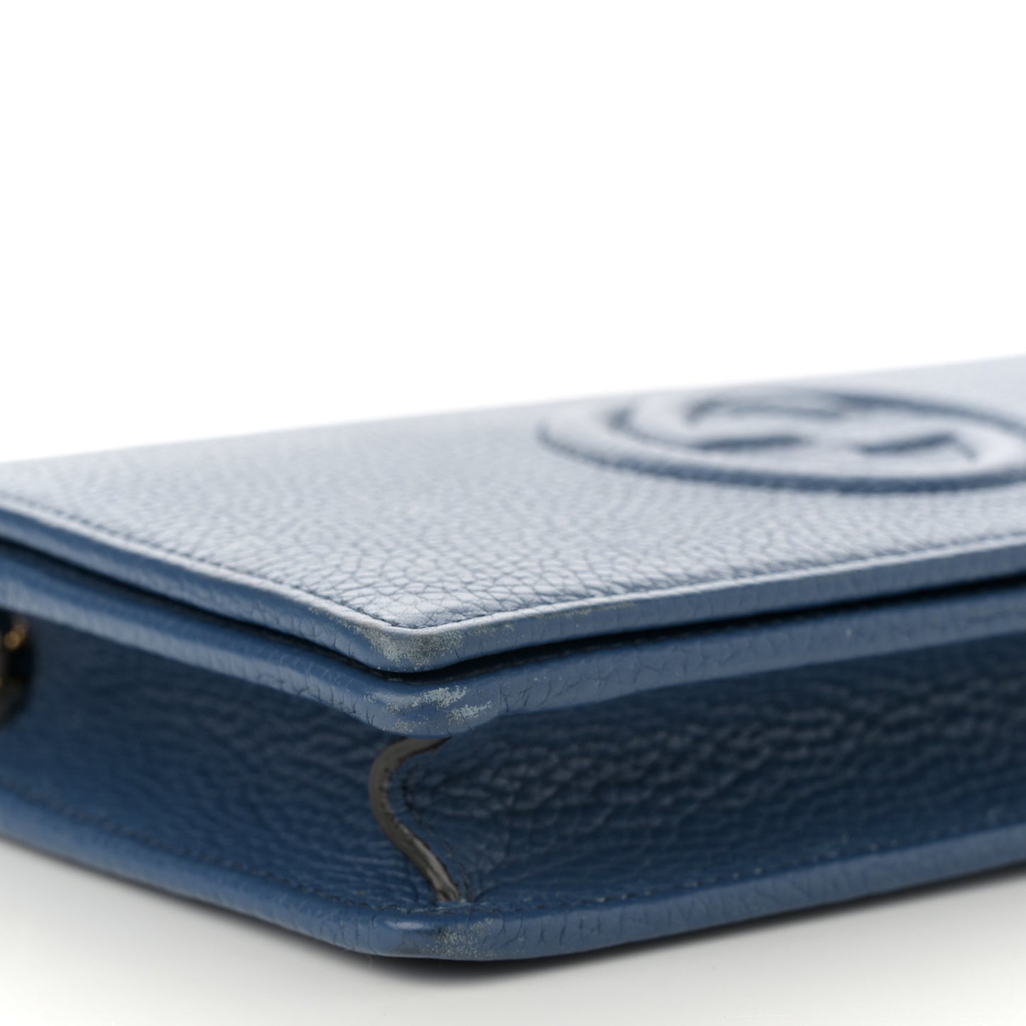 Pebbled Calfskin Soho Wallet on Chain Caspian