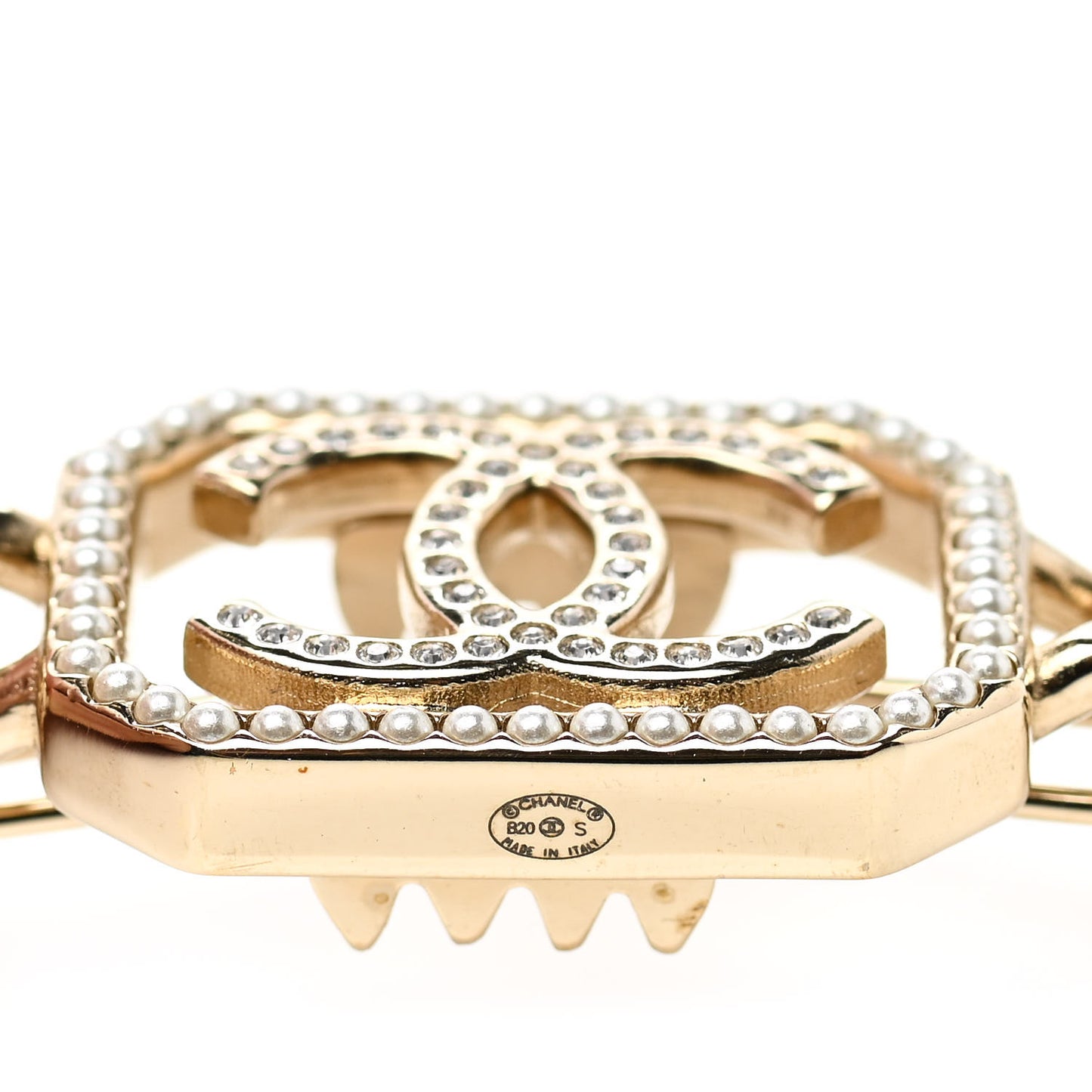 Crystal Chain CC Vendome Hair Clip Barrette Gold