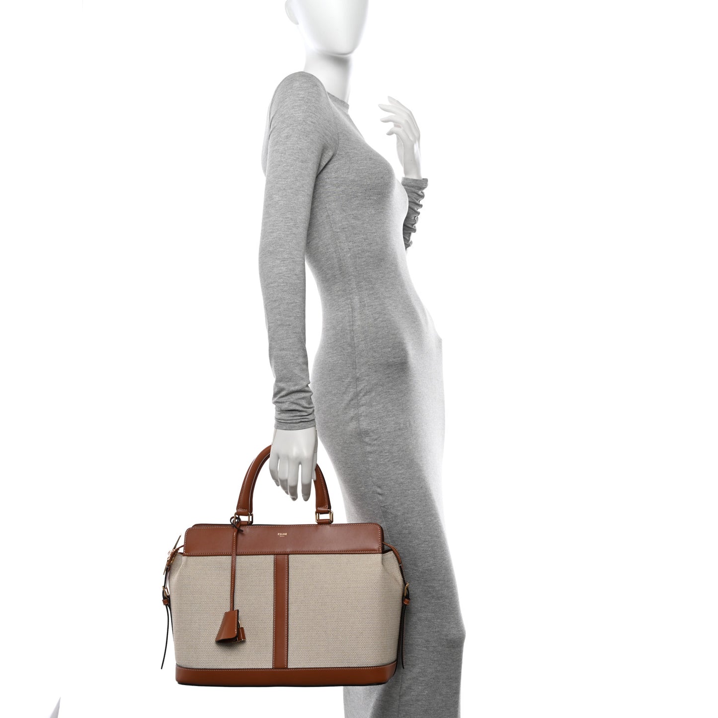 Grained Calfskin Medium Cabas De France Natural Tan